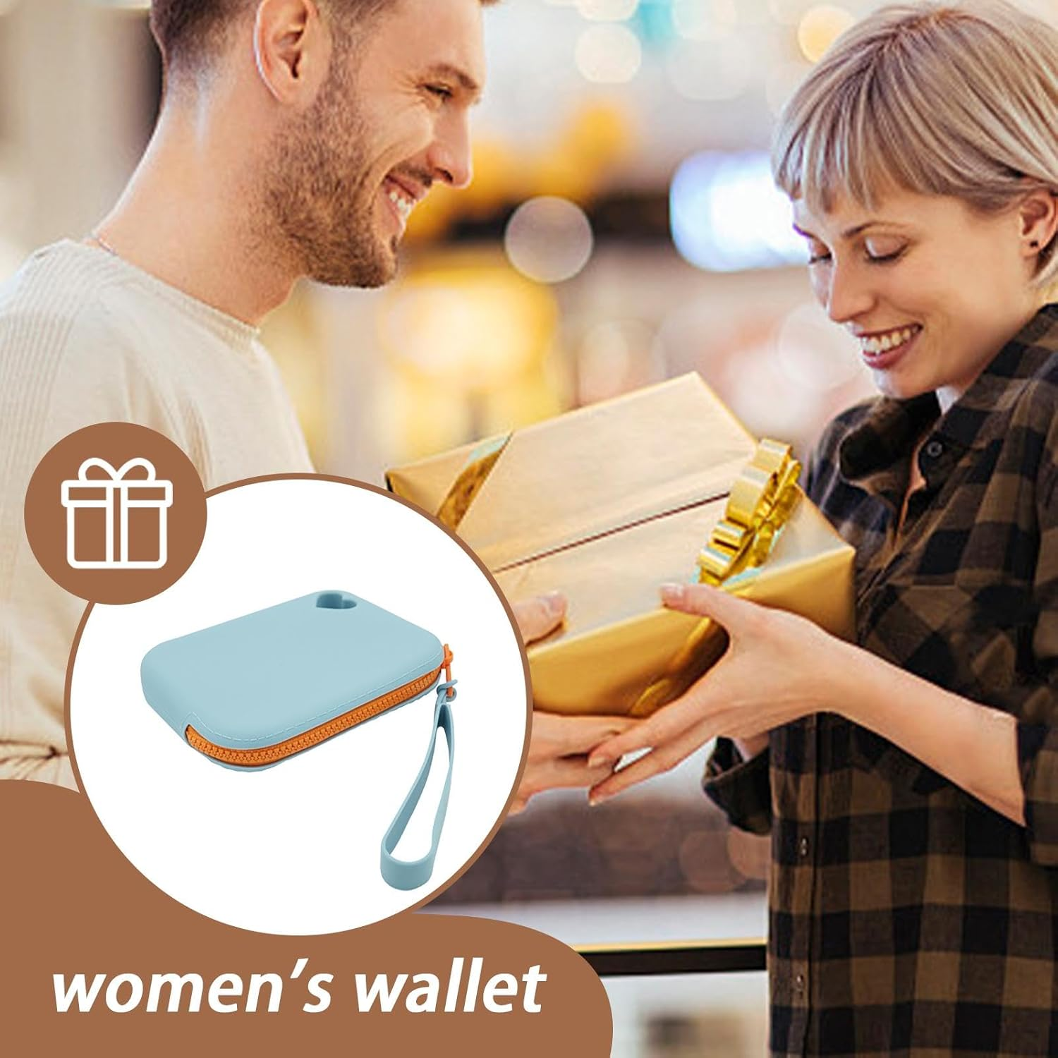 Silicone Silicone-Cosmetic Pocket, Waterproof Wallet | Portable Makeup Storage Bag, Small Cosmetic Travel Bag with Zipper for Women, Cosmetic Bag In, Light Blue, Fare Riferimento Alla Descrizione image number 3