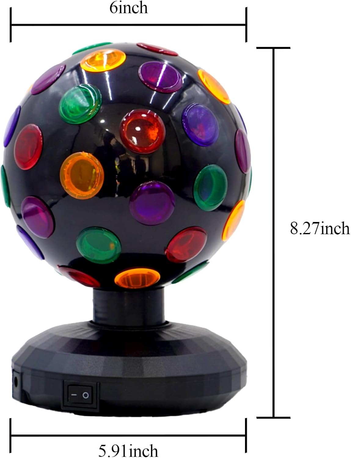 Zycolor 360&deg; Rotating Disco Ball Light with Strobe & Multicolor Modes - Usb/Battery Powered Party Lights for DJ, Xmas, Bar Decor (Black) image number 3