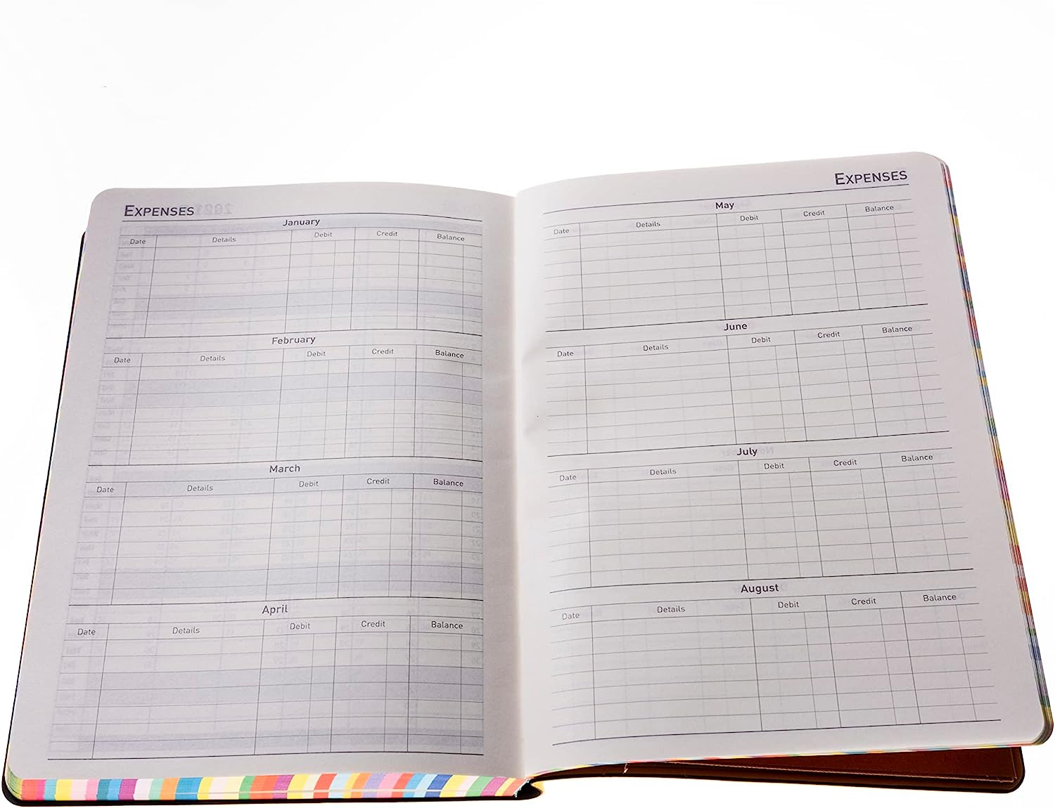 Collins Edge Rainbow 2025 Diary - A5 Day to Page Planner (With Appointments) - Light Blue - (ED151.U57-25) - Daily Planner with Soft Touch Covers and Coloured Page Edges image number 4