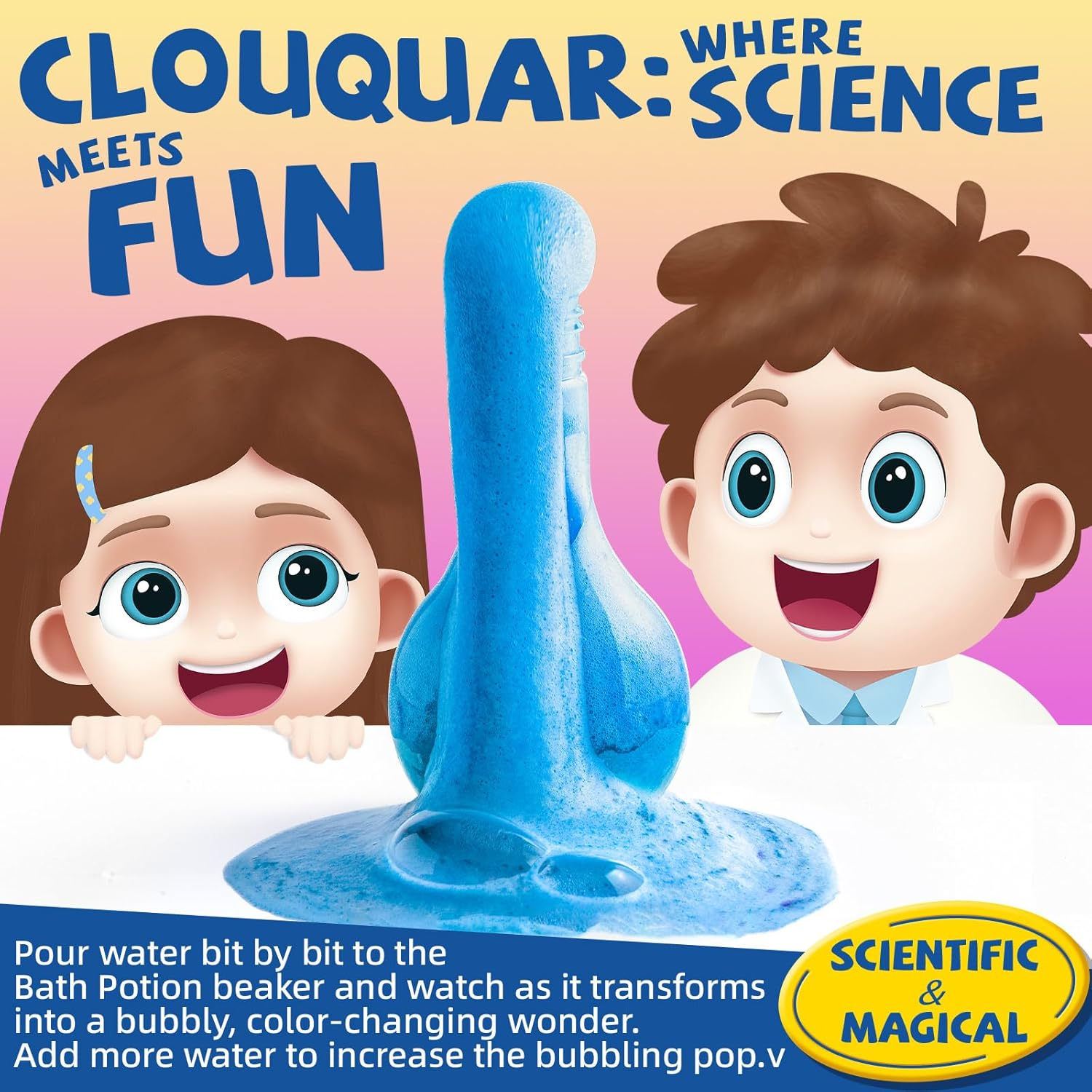 CLOUQUAR Kids Bath Bomb Potions, 6 Pack Non-Toxic Fizzy Bubble Bath Explosions, Colorful Burst Bath Potions for Kids, Scientific & Magical Bath Time Buddy, Fun & Educational Bubble Bath for Kids image number 5