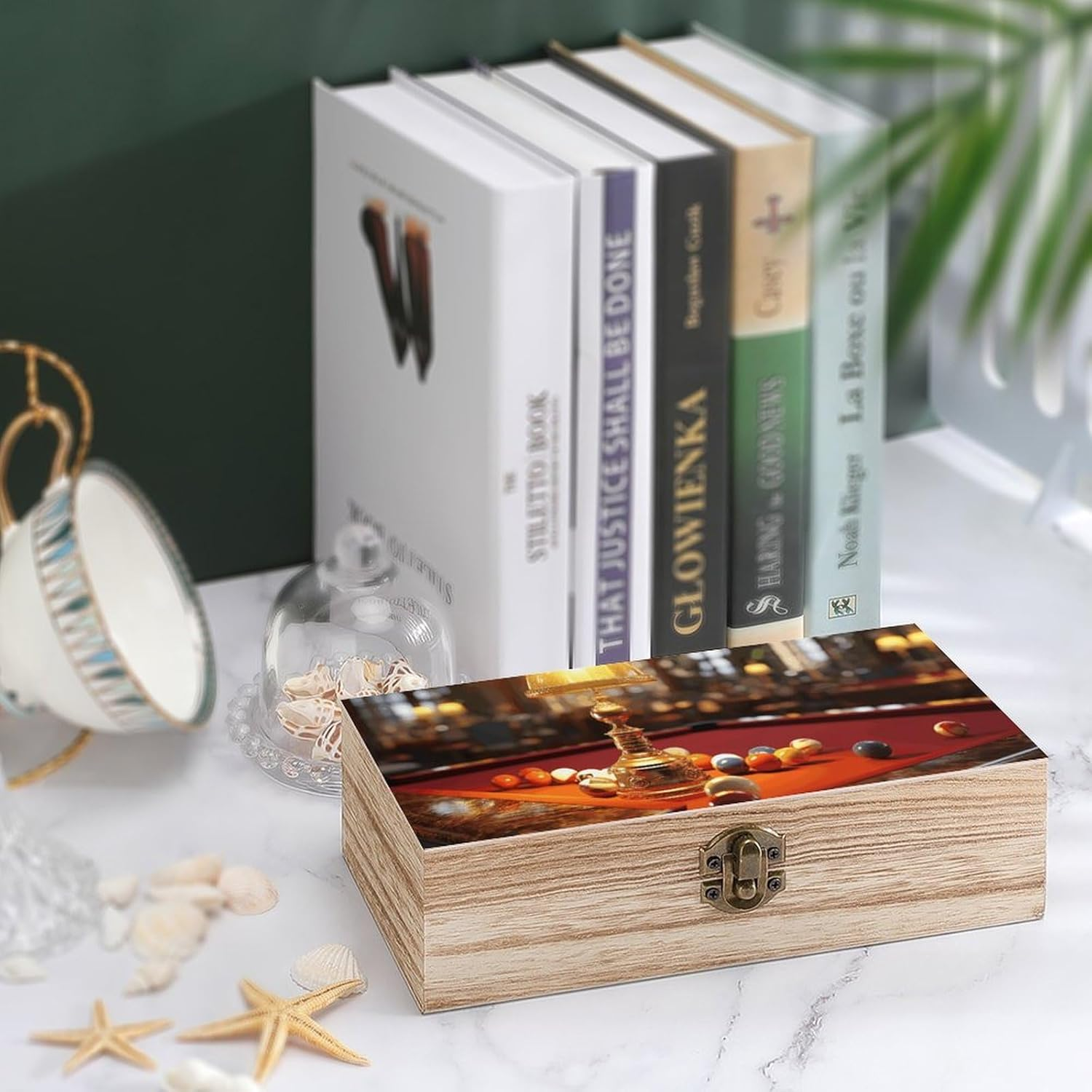 Billiards Wooden Box Wood Wedding Keepsake Boxes with Lids Small Decorative Boxes Lightweight Wooden Memory Storage Box for Crafts Keepsakes Jewelry Photo Letter Storage image number 1