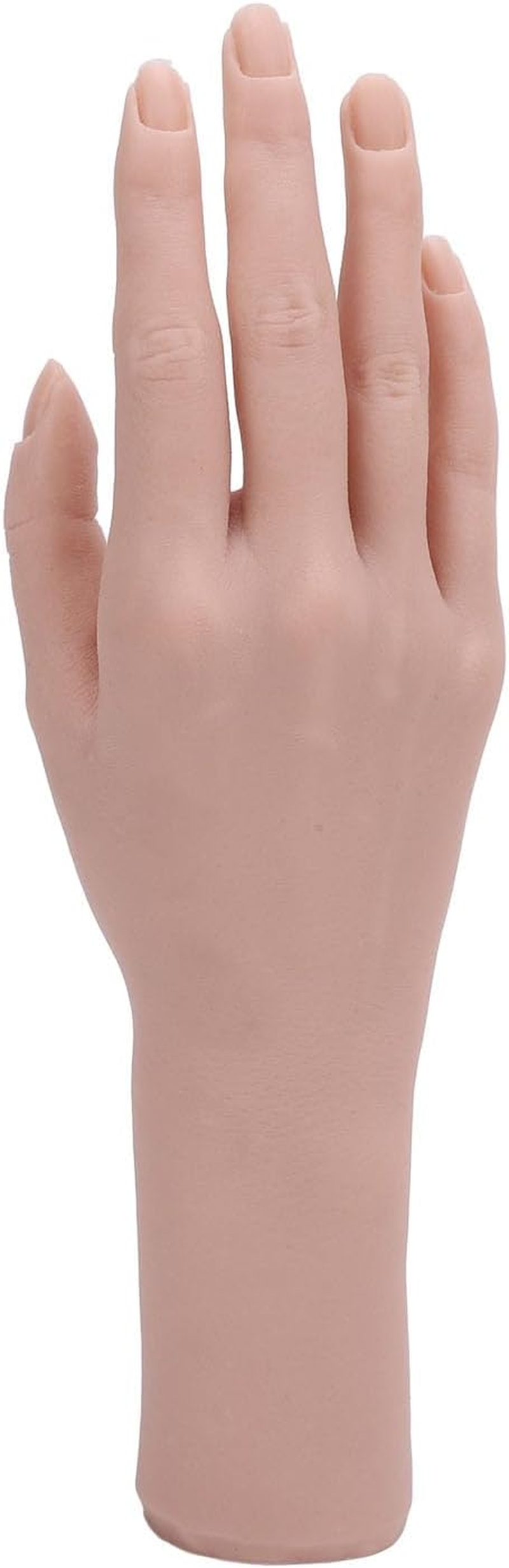 Realistic Silicone Female Hand, Silicone Left Hand or Right Hand Fake Hand, Bendable and Reusable Acrylic Nail Mannequin Hands for Jewelry Display Nail Art Practice Watch Display image number 6