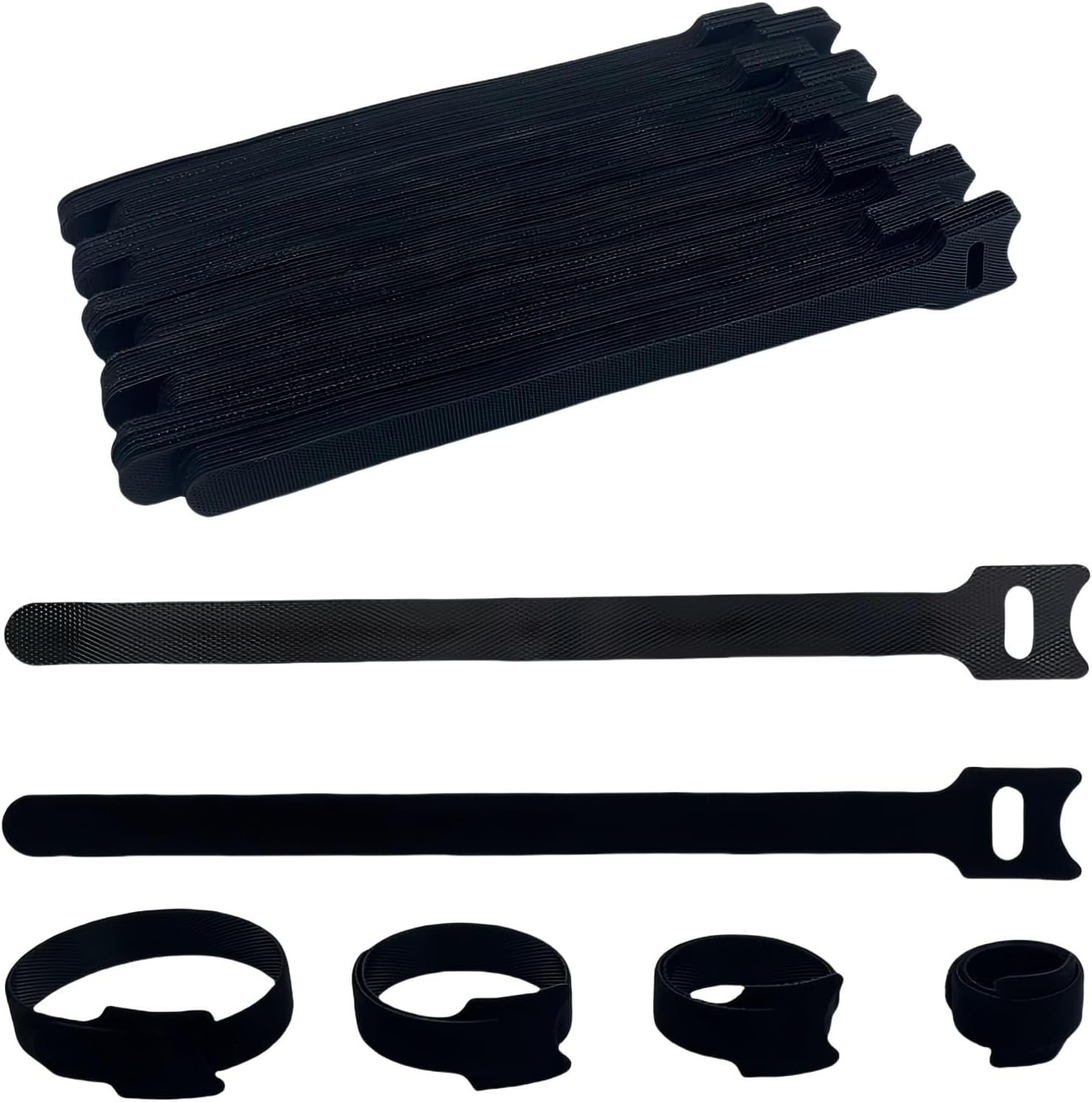 Castaic 100 Pcs Reusable Fastening Cable Ties,Multipurpose, Adjustable Cable Management (T-Black) image number 3