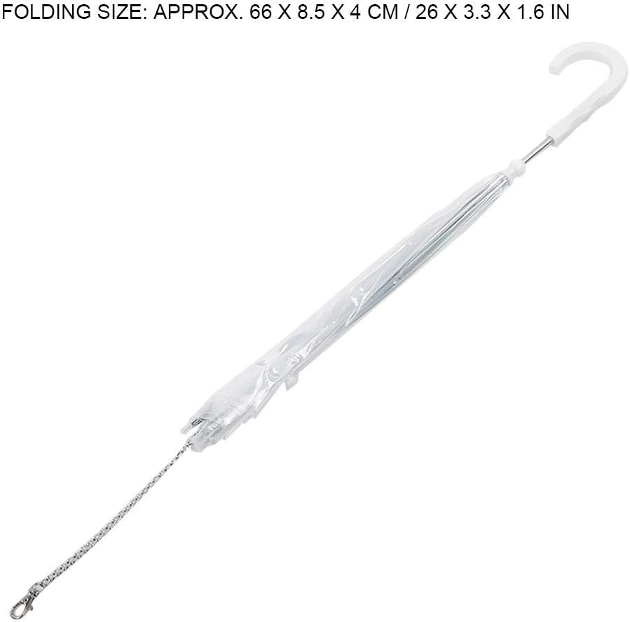 Pet Umbrella, Snow Proof Rainproof Dog Cat Umbrella, Stainless Steel Ribs, for Walking Out with Pet Rainy Days as a Pulling Rope Cat/Dog/Small Pets(Transparent) image number 5