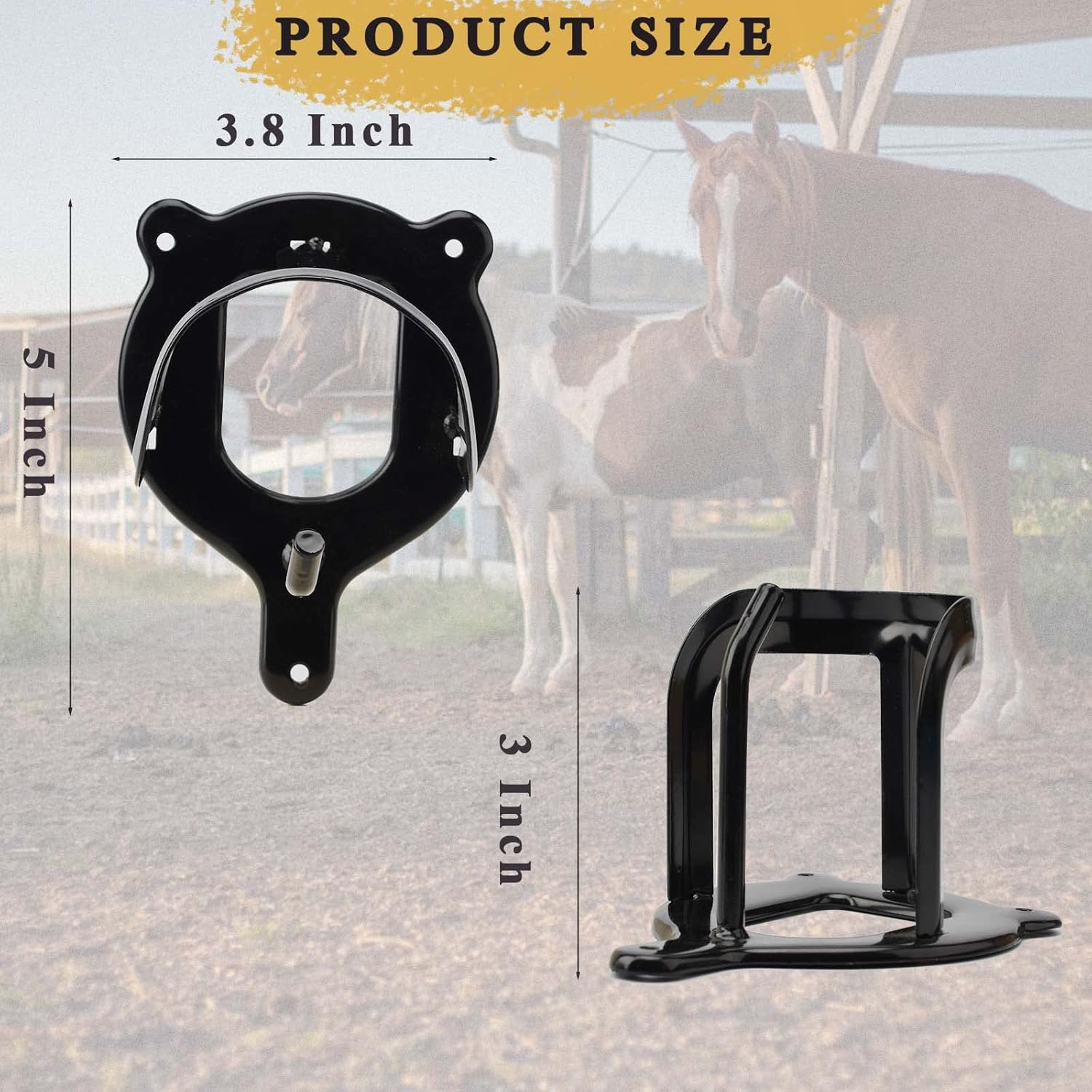 6 Counts Horse Bridle Rack Bracket Hooks Metal Halter Hanger with Tubes and Screws for Horse Barn Supplies, Black image number 3