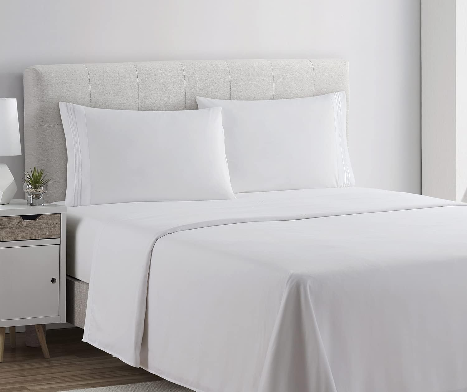 Clara Clark Premier 1800 Collection 4Pc Bed Sheet Set - Full (Double) Size, White, image number 1