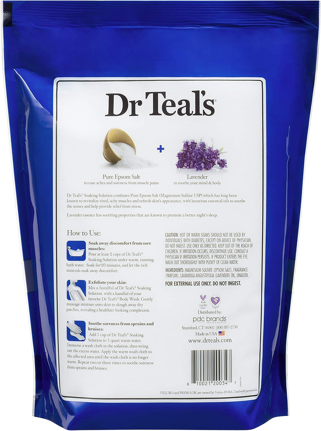 Dr. Teal'S Lavender Soaking Solution (1 Bag, 7Lb) - Blended with Pure Epsom Salt - Relax and Relieve Stress at Home While Promoting a Better Nights Sleep - Value Size Bag image number 1