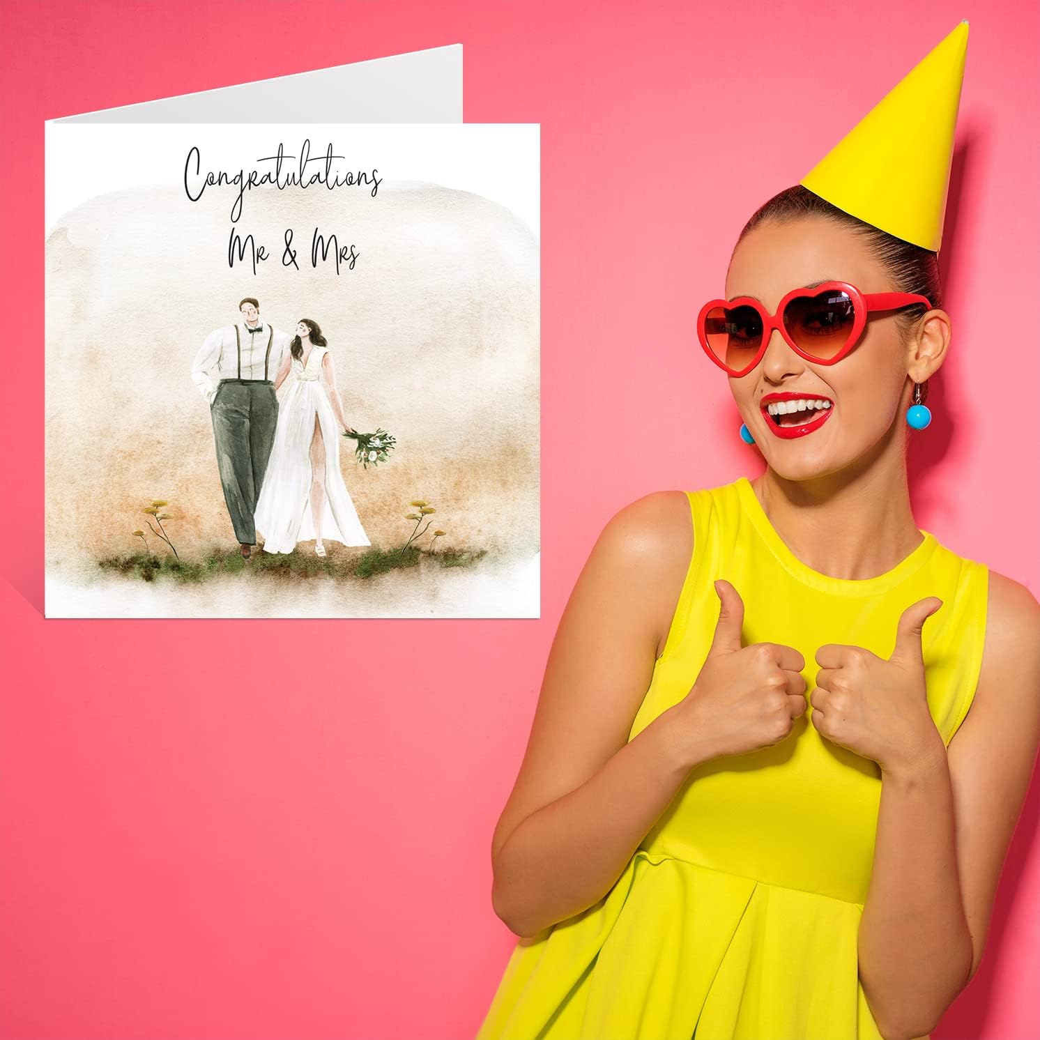 Wedding Cards for Bride and Groom - Congratulations Mr & Mrs - Happy Wedding Day Cards Congratulations, Congrats Well Done Just Married Card, 145Mm Marriage Greeting for Couples image number 4