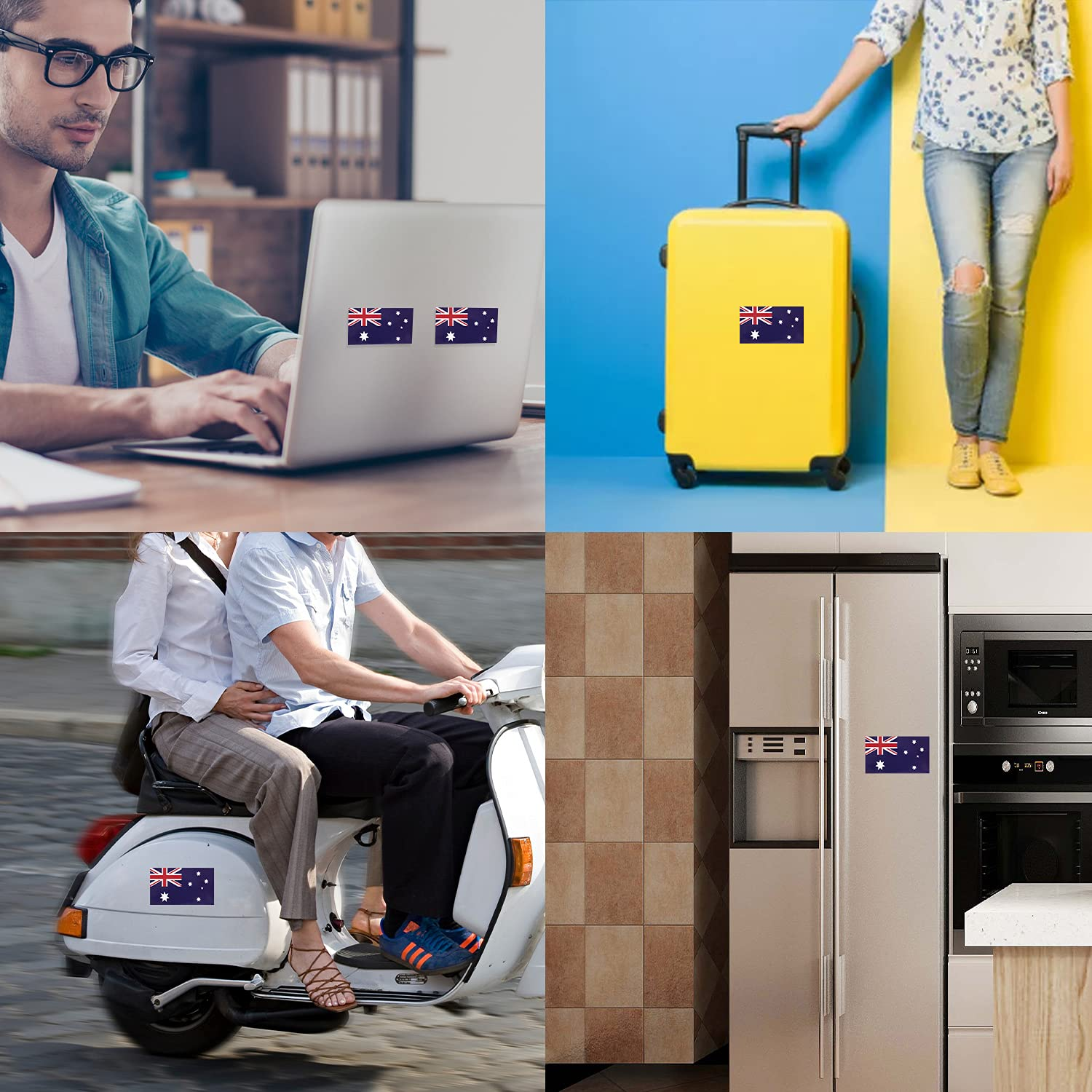 HSQ 5 Pcs Australia Flag Vinyl Decal, Tactical Australian Flag Decal Sticker, Australia Stickers for Vehicles Car Window Bumper 2.5 X 4.5 Inch - Armenia image number 6