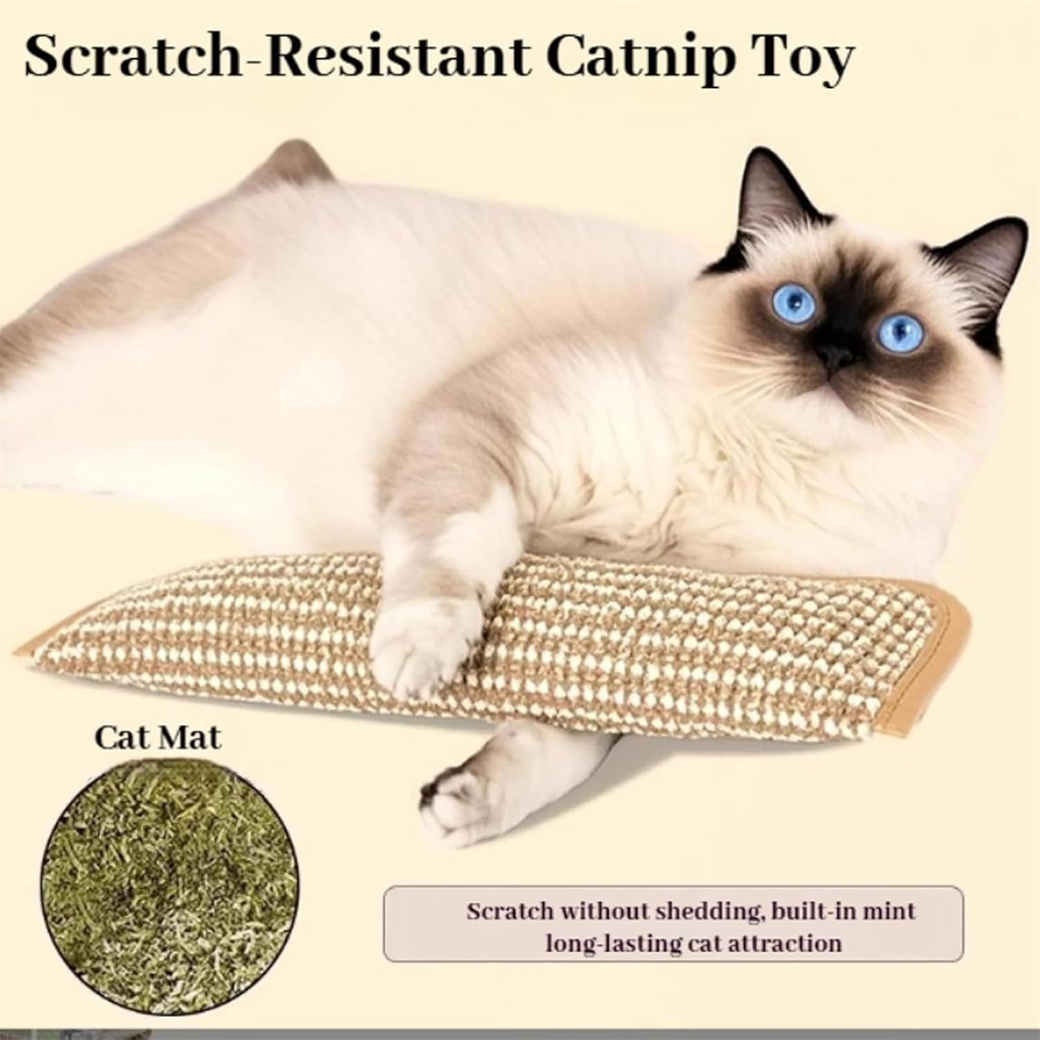 3Pcs Catnip Kicker Pillow, Catnip Toys for Indoor Cats, Sisal Scratching Pad, Bite Resistant Kitten Teething Toys, Interactive Cat Nip Kicker Toy for Anxiety Relief (2Pcs) image number 2