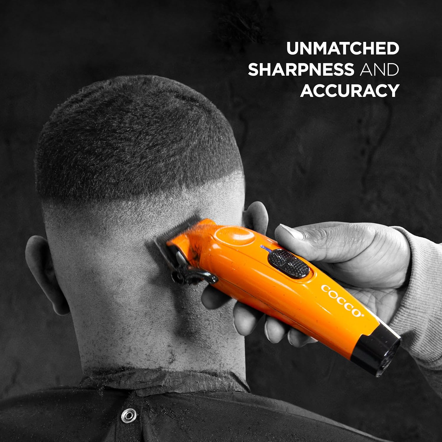 Cocco Hyper Veloce Pro Clipper, Digital Gap Ambassador Graphene Taper Blade Professional Hair Clippers, High-Torque BLDC Motor, All-Metal, Cordless, Charging Station Included, Orange - Orange image number 4