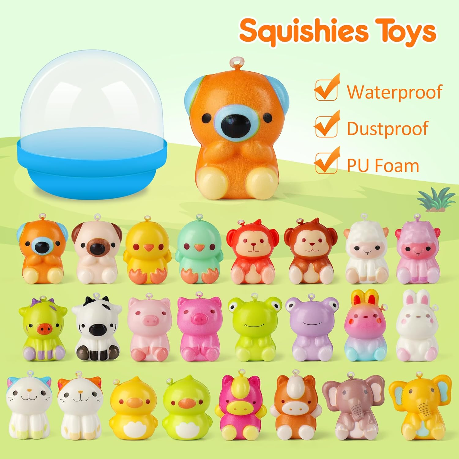 Mocoosy 24 Pack Animal Squishy Toys for Kids Party Favors, Slow Rising Squeeze Toys for Birthday Goodie Bag Stuffers, Pinata Stuffers, Carnival Prizes, Stocking Fillers, Classroom Treasure Box Toys image number 4