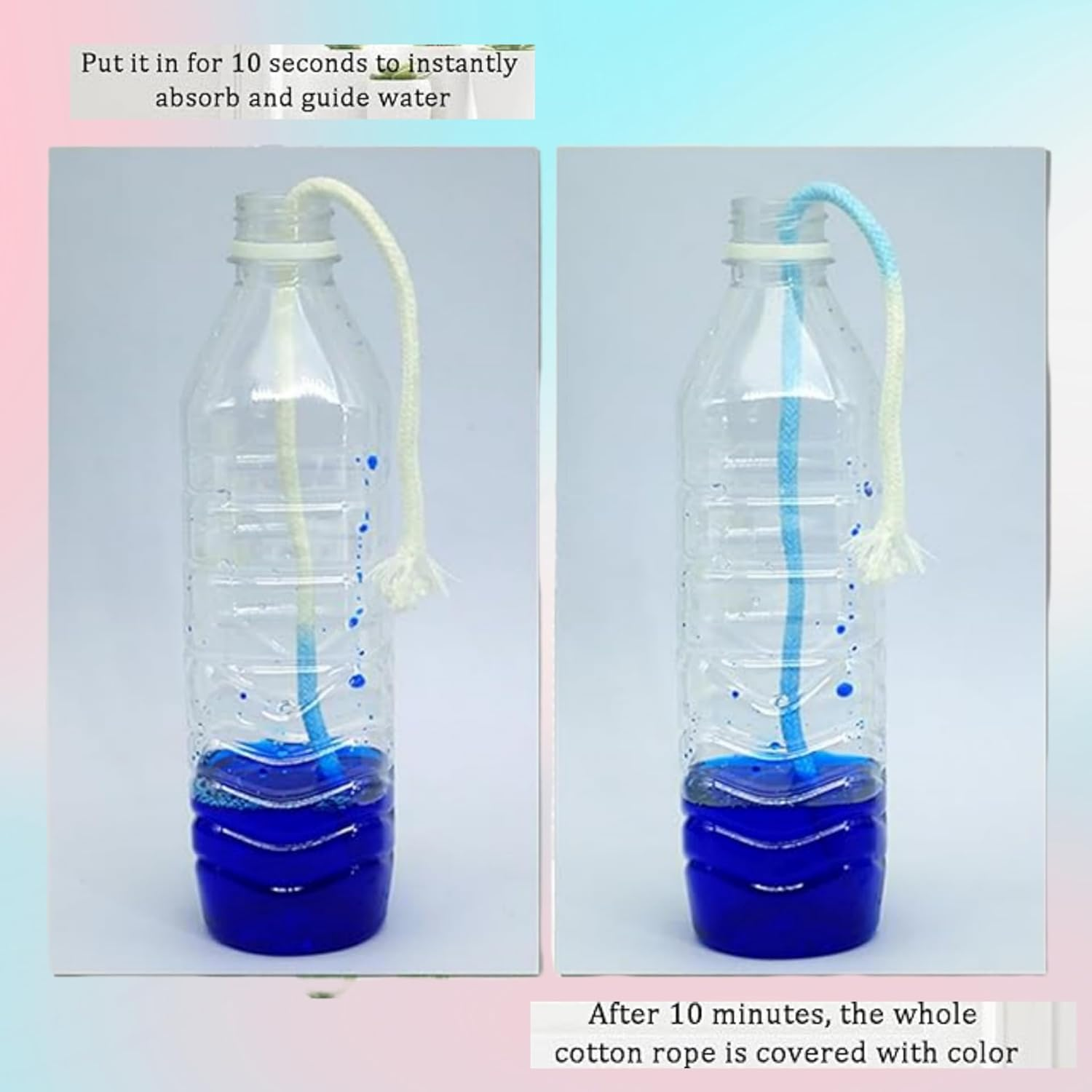 2Pack Self Watering Wick Cord 4Mm Automatic Watering Plant Wicks for Hydroponic Systems, Self-Watering Pot Insert for Indoor Outdoor Garden Use Ideal for Orchids Tomatoes Plant (130 Ft) image number 5