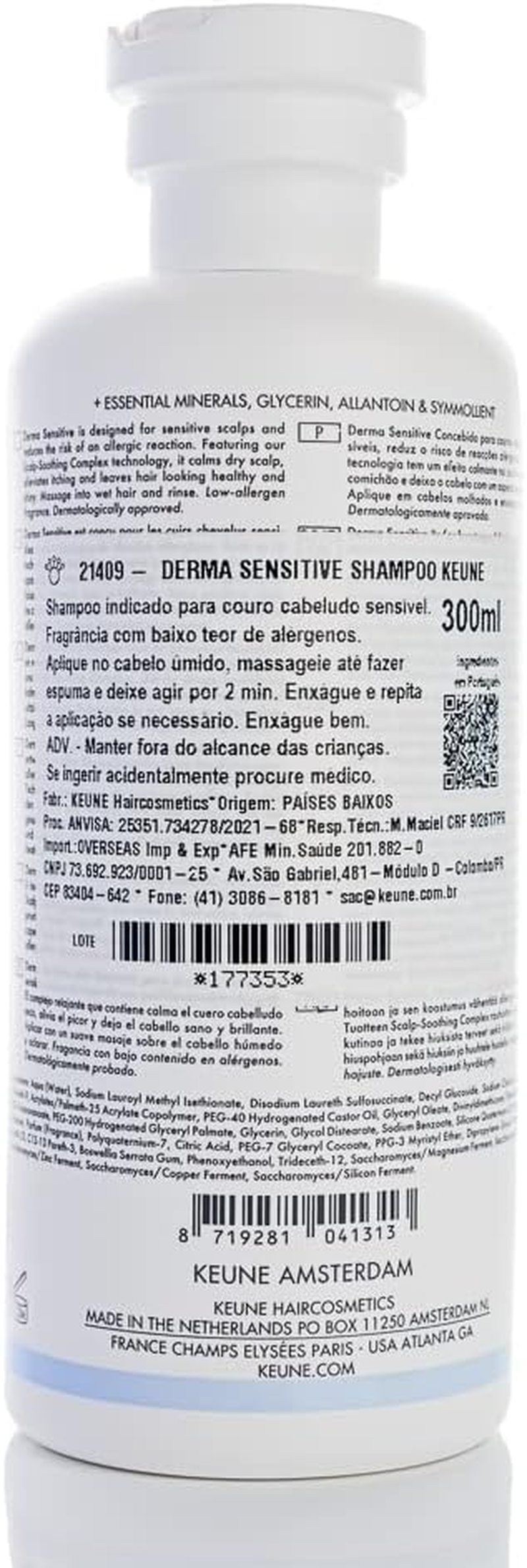 Keune Care Line Derma Sensitive Shampoo - Calming Shampoo for Irritated Skin 300 Ml
