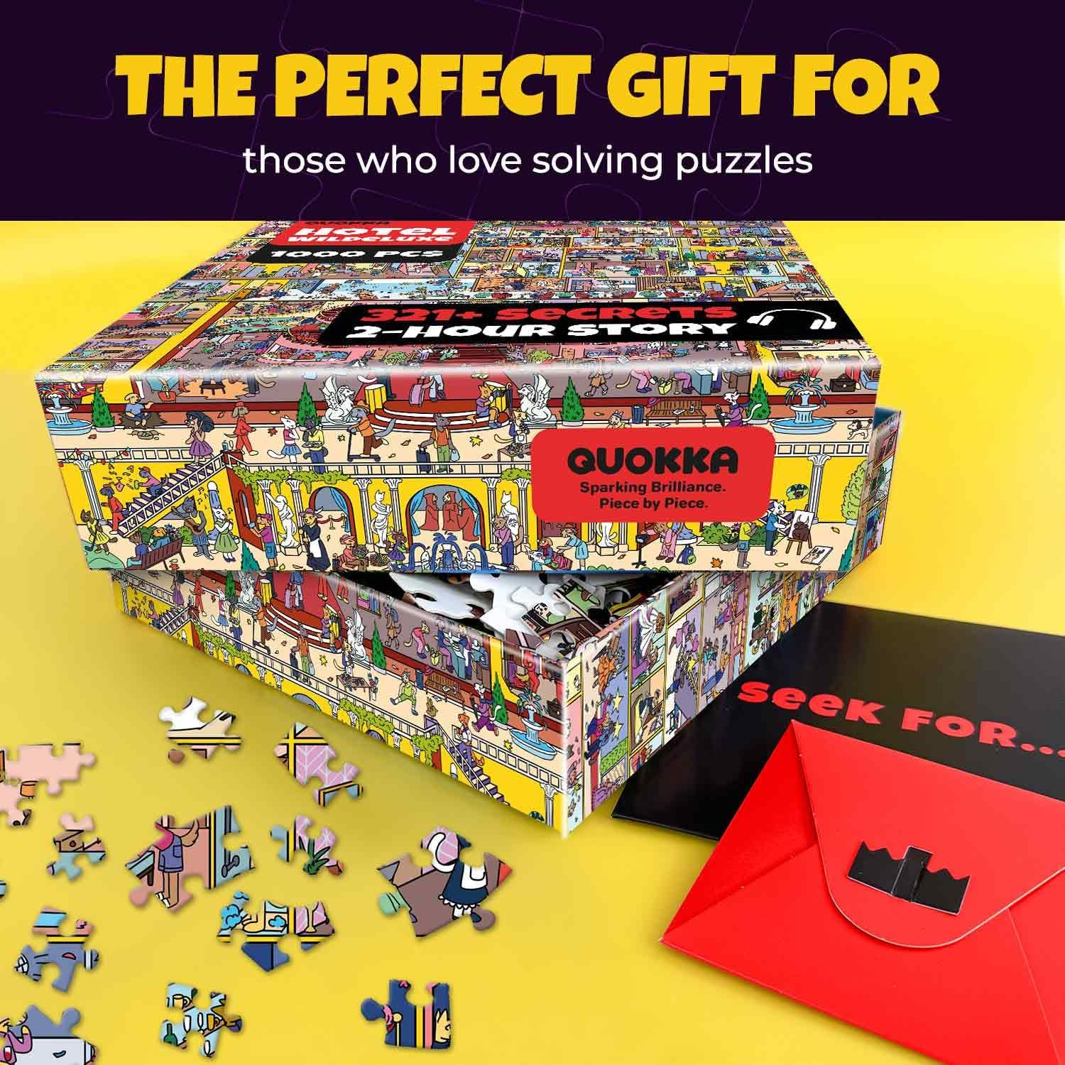 QUOKKA 1000 Piece Jigsaw Puzzle for Adults Mythories Hotel Budapets &ndash; Premium Box Packaging with Extra Fun Challenges, Perfect for Relaxation, Creativity & Gift Giving image number 4
