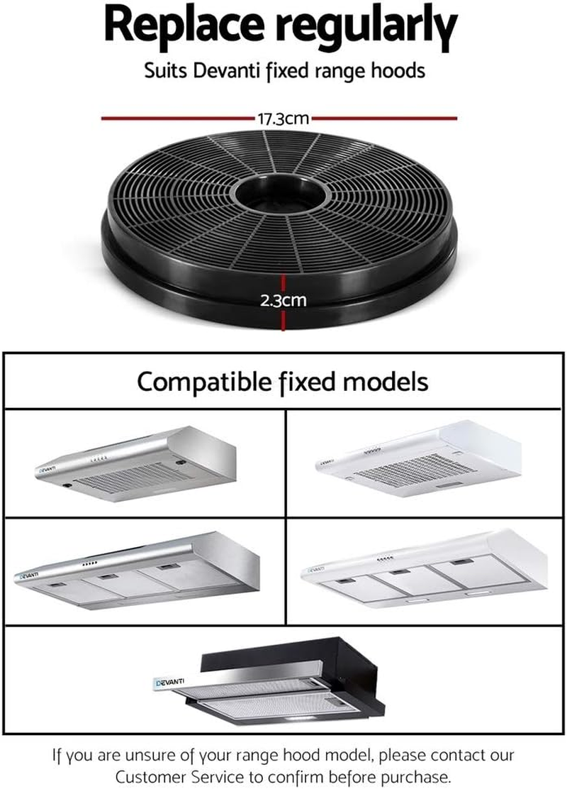 17Cm Range Hood Carbon Charcoal Filters Replacement X2 Kitchen Ventilation Parts image number 6