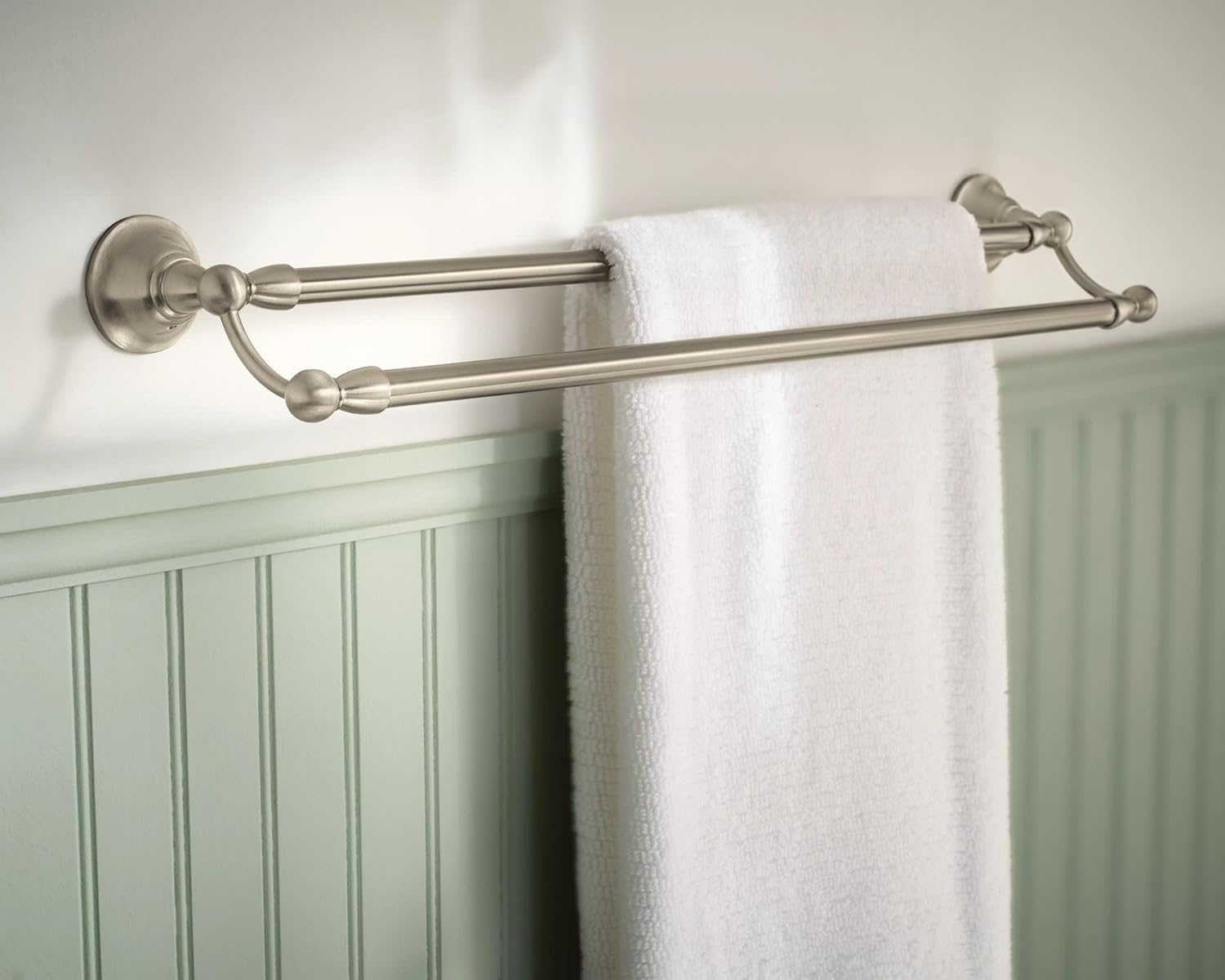 Moen DN6822BN Sage Collection 24-Inch Double Towel Bar, Spot Resist Brushed Nickel image number 2