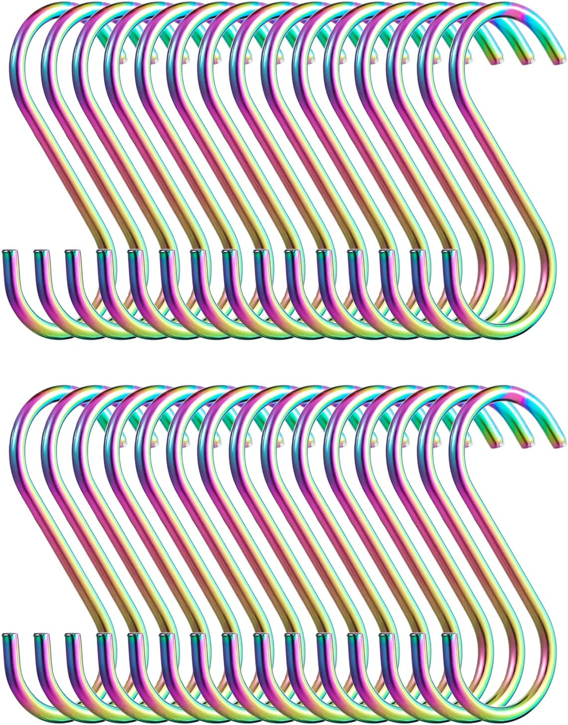 Evanda S Hooks for Hanging Pack of 30, Heavy Duty Stainless Steel Metal Mutil Purpose Hanger for Kitchen Pans, Pots, Utensils Tooks, Cups, Mugs, Clothes, Bags, Towels, Plants