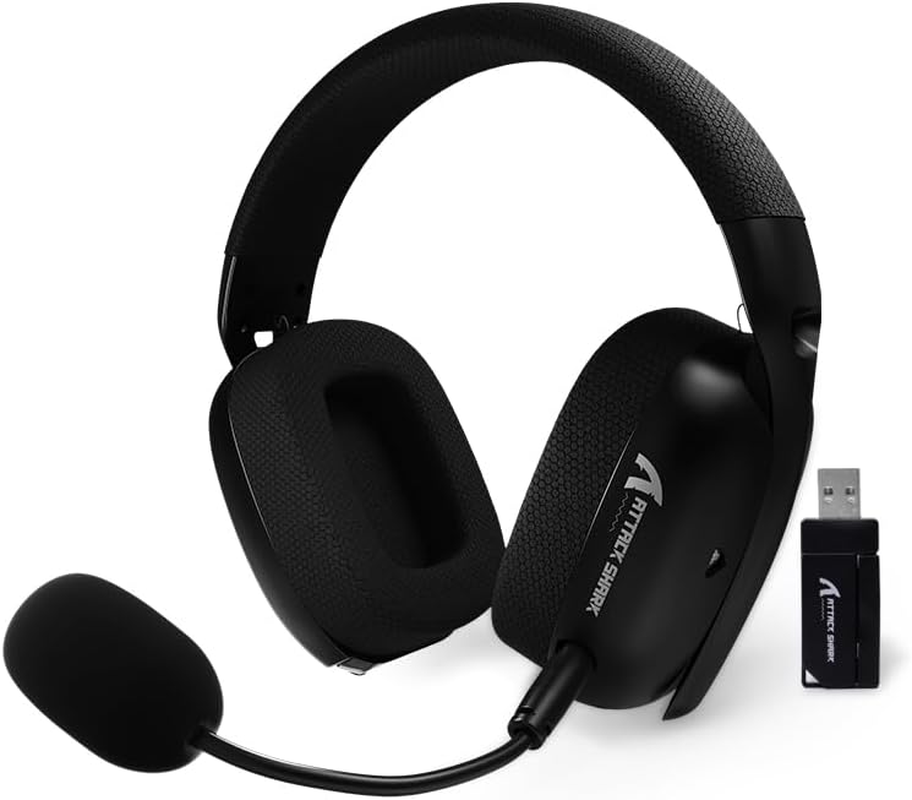 Mambasnake&times;Attack Shark L80PRO Gaming Headset, Lightweight Over-Ear Gaming Headphones,Wired/Bt/2.4G Wireless,Dual Microphone Stereo Surround Sound Low Latency for Pc/Smartphone/Laptop/Tablet-Black image number 3