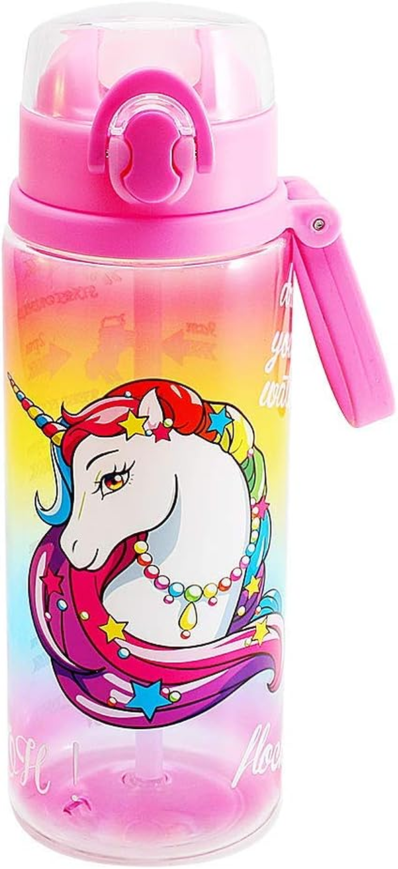Home Tune 23Oz Kids Water Drinking Bottle - Tritan BPA Free, Wide Mouth, Auto Flip Cap, Secure Lock, Easy Open, Lightweight, Leak-Proof Time Marker Water Bottle for Girls & Boys - Llama
