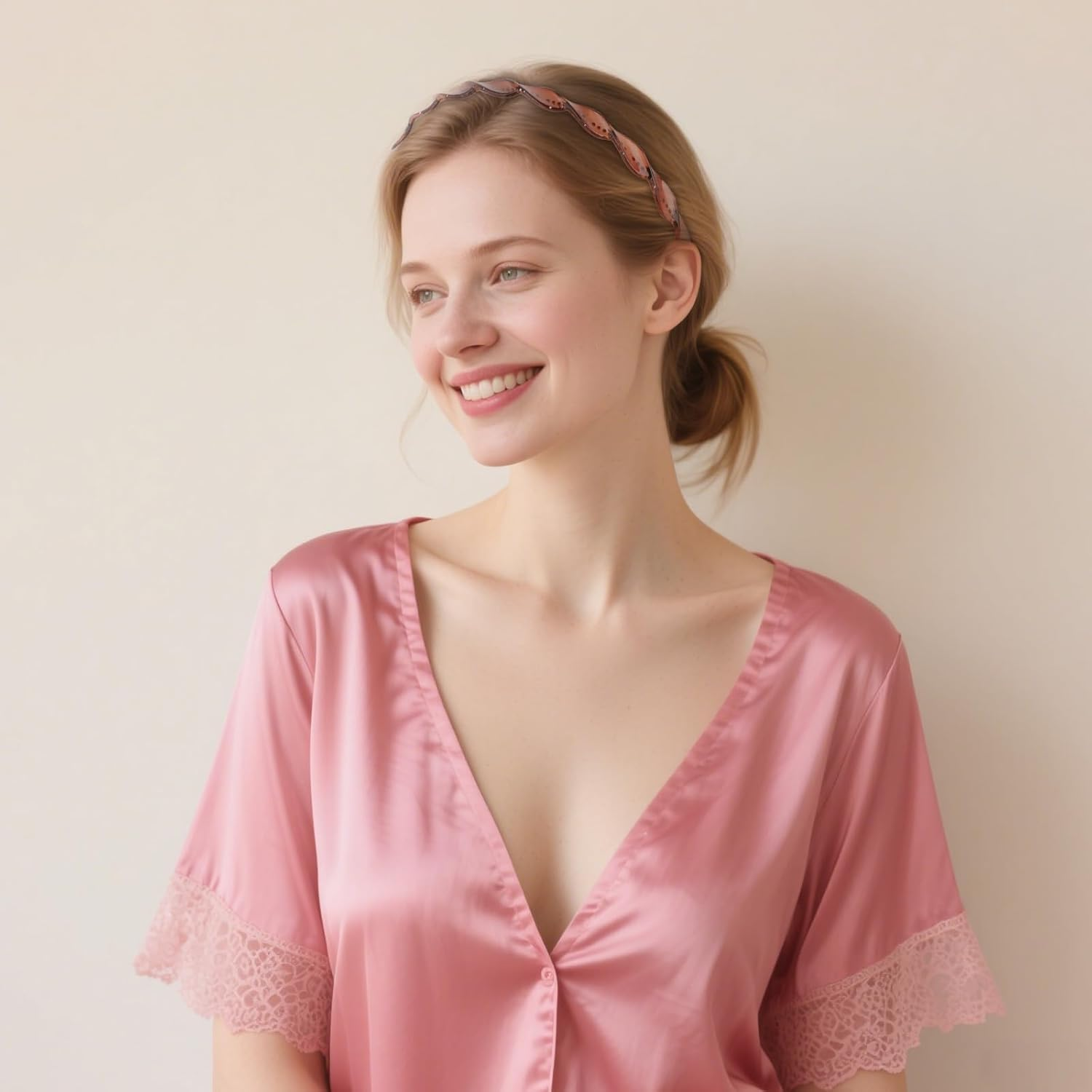 Exipsat Pack of 3 Spiral Headband Set, Women'S Zigzag Headband, Stylish Plastic Headband for Women