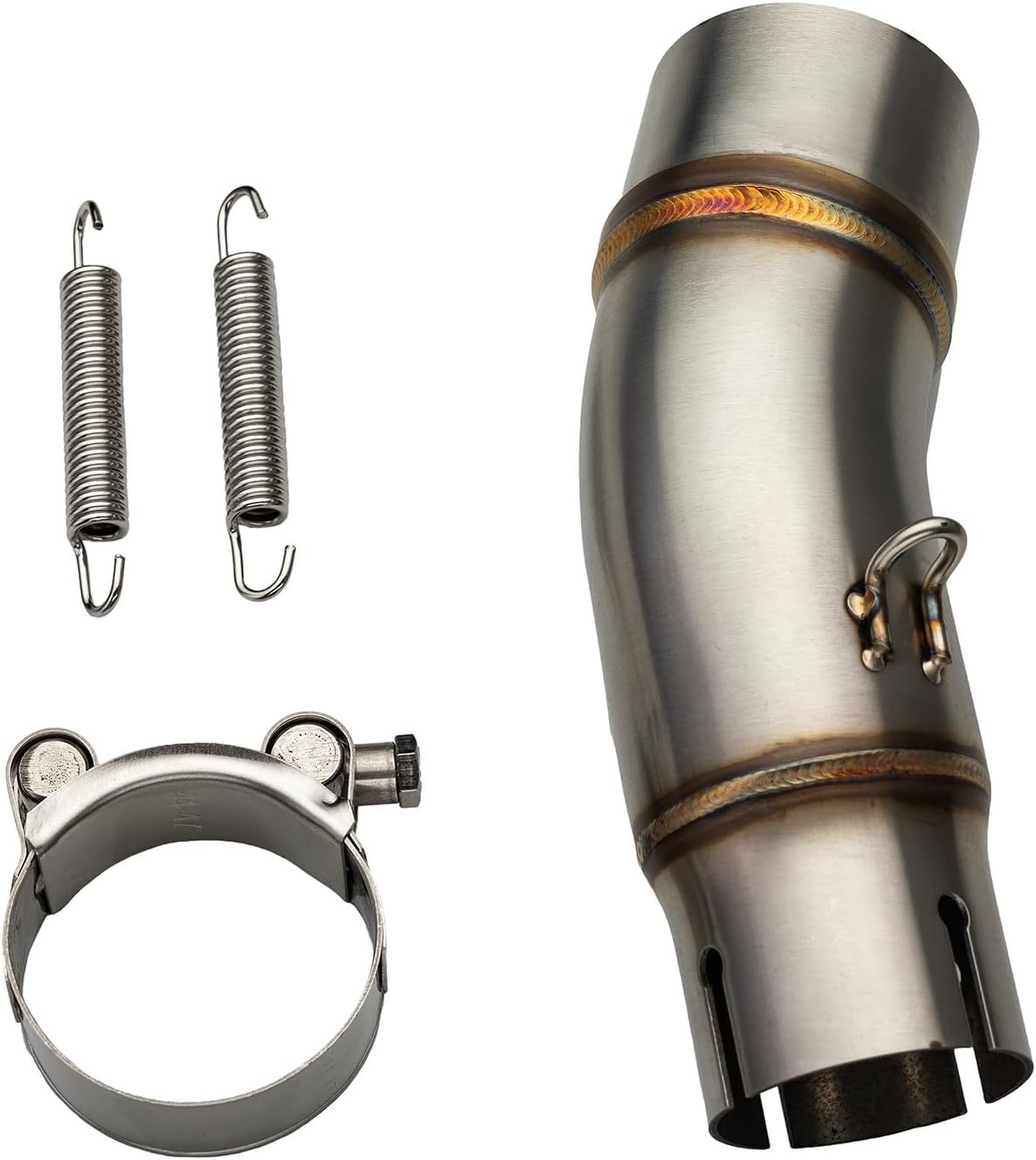 Motorcycle Exhaust Mid Pipe, Exhaust Muffler Adapter Connect Pipe with Clamps Compatible with Kawasaki EX250 EX300 Z250 Z300, Ninja 250 Ninja 300 2018-2022 Ninja 650 2018-2022 Ninja 400 Z400 2017-2022 image number 4