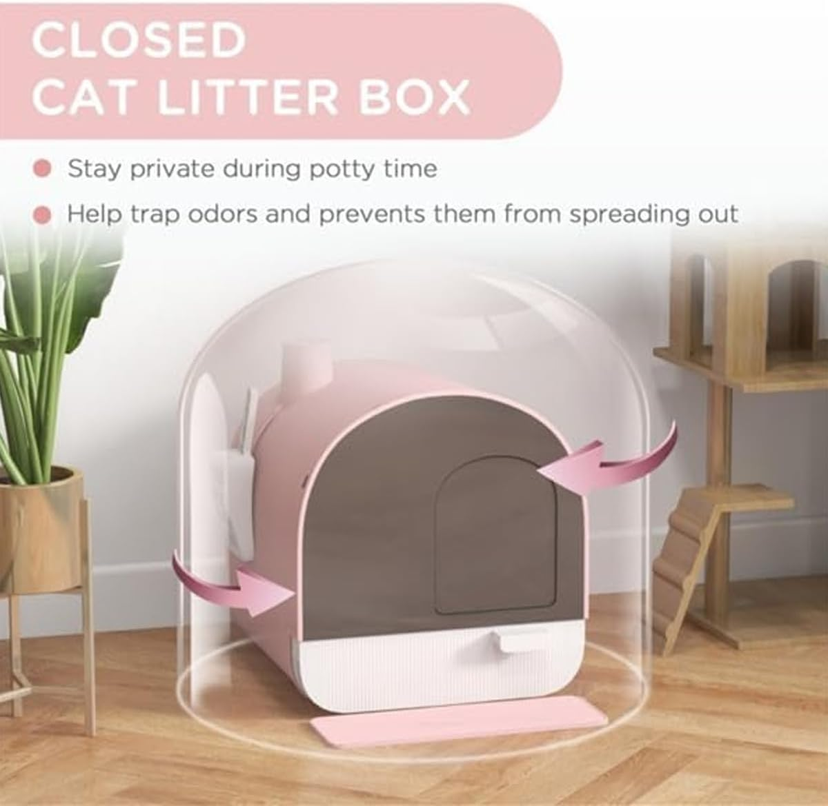 AIMALL Enclosed Cat Litter Box, Large Drawer Type with Activated Carbon Filter, Double Anti-Tracking - Green image number 4