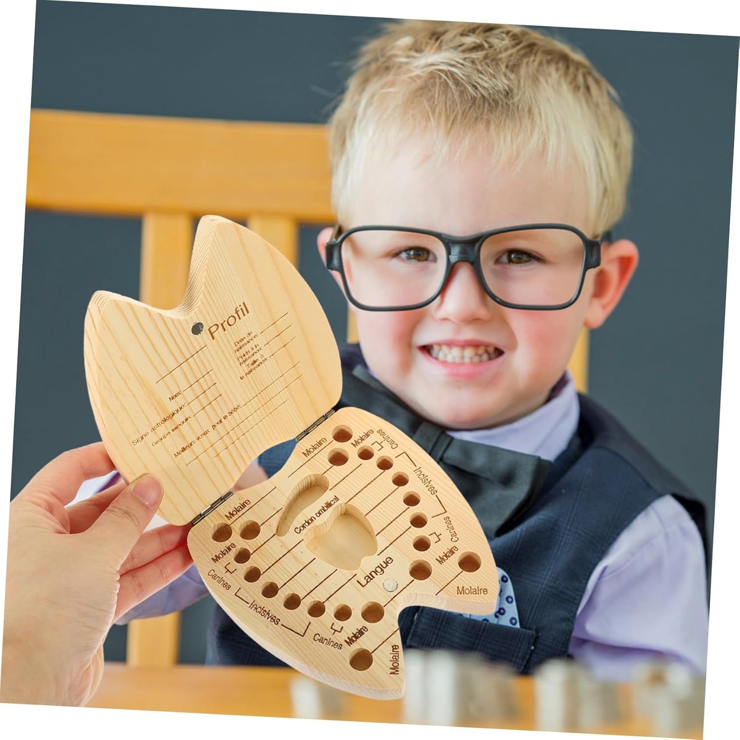 Deciduous Tooth Storage Box Wooden Teeth Keepsake Box for Boys and Girls for Preserving Boy Girl'S Memories image number 6