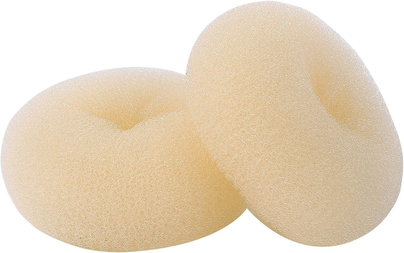 Clothobeauty 2 Pieces Extra Large Size Hair Bun Donut Maker, Ring Style Bun, Women Chignon Donut Buns Doughnut Shaper Hair Bun Maker (4.3 In. for Thick and Long Hair) (Brown)