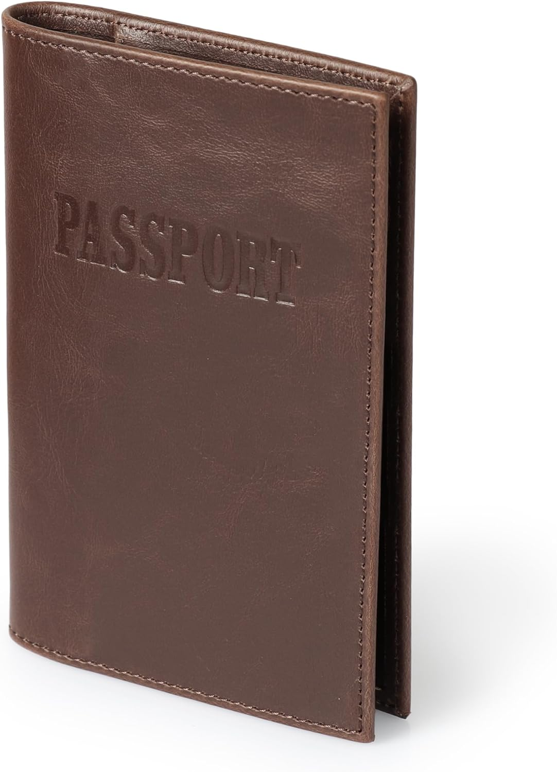Otto Angelino Leather Passport Wallet - RFID Blocking - Unisex - Light Brown image number 7
