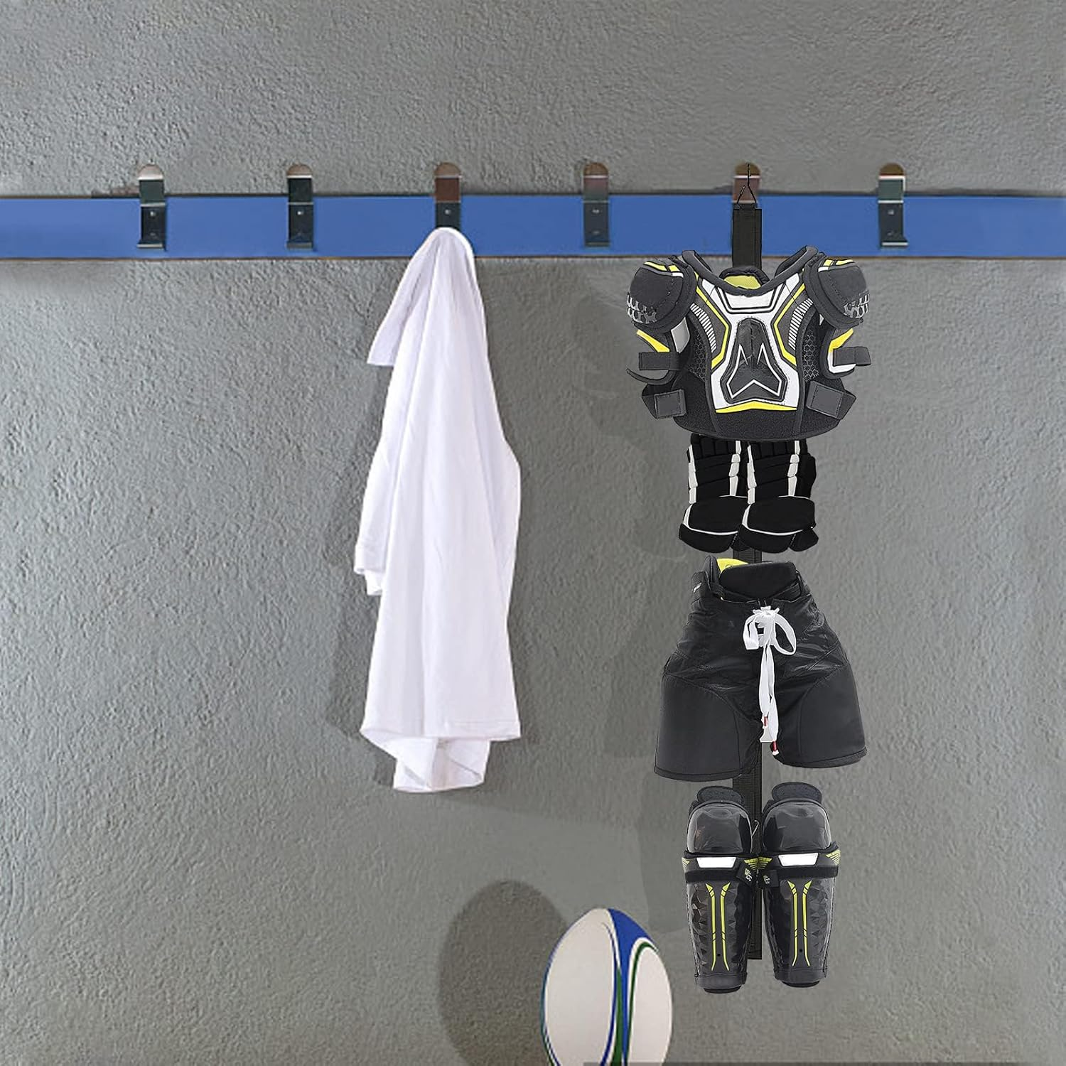 Hockey Hanger Portable Hanging Dryig Rack Hockey Gifts for Home and Outdoor Using in Ice Hockey Skating Football Camping Fishing 5 Hooks (Black) image number 4