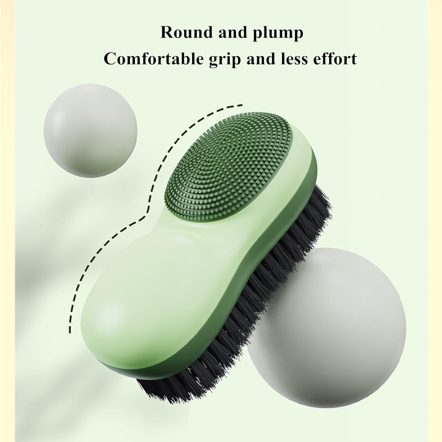 Two-Sided Laundry Stain Remover Brush, Soft Bristle for Scrubbing Out Tough Stains on Wool Cashmere Delicate Fabrics Knits Cotton Leather, Easy to Grip Hand Washing Clothes Brushes (White) - White image number 2