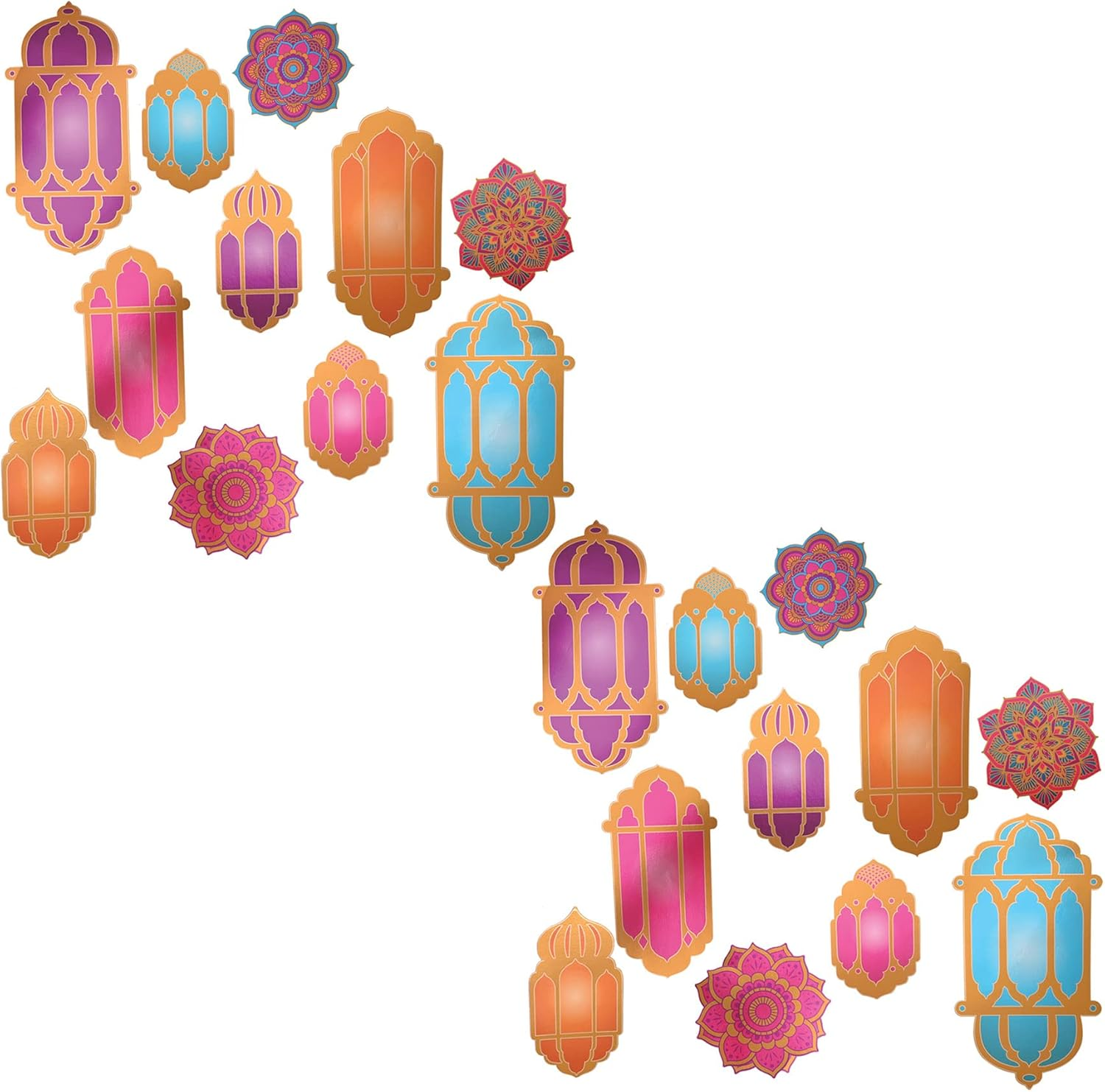 Beistle Foil Lantern & Mandala Cutouts, 22 Piece, 6.75"-15", Multicolored image number 6