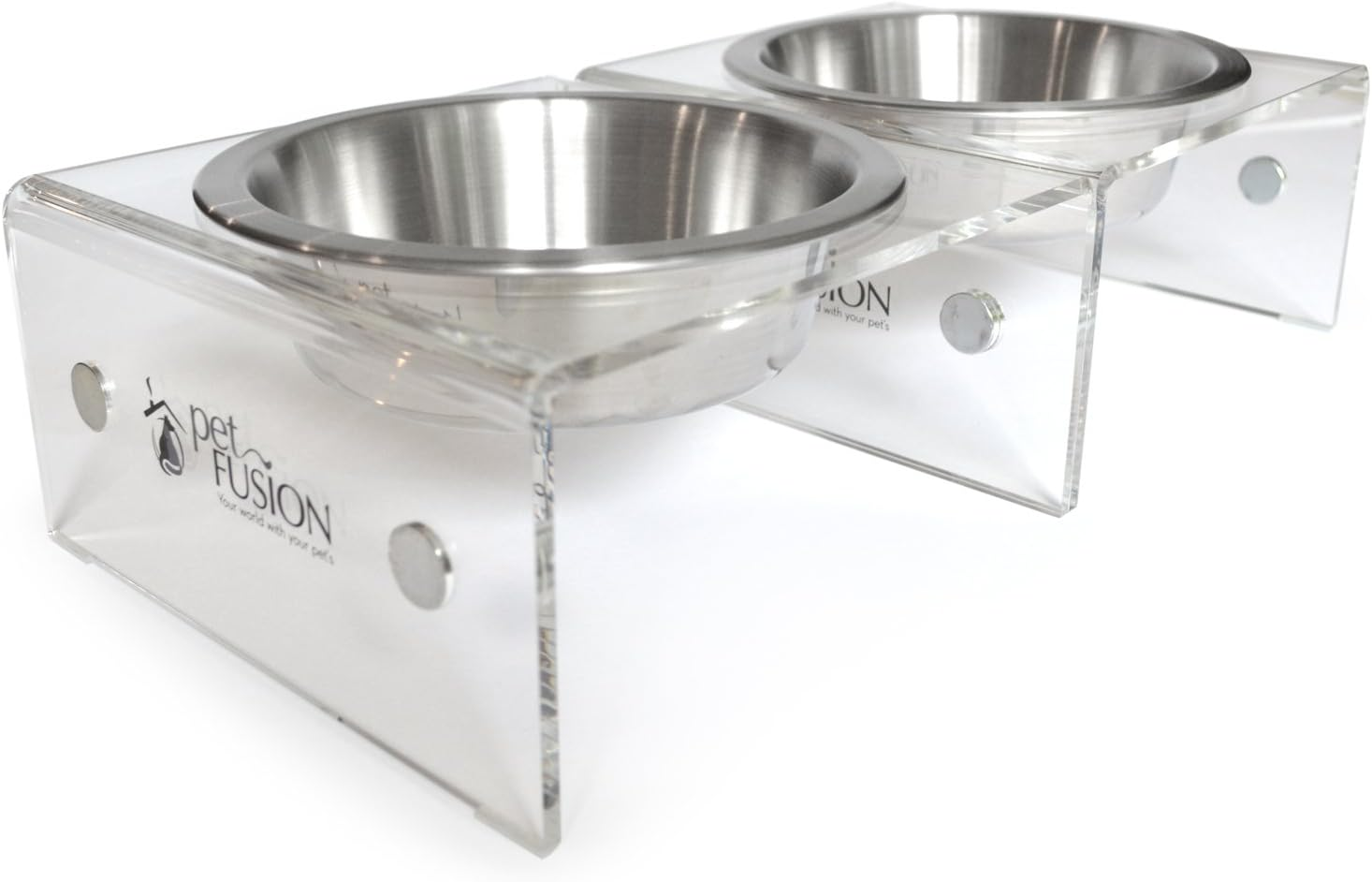 Petfusion Elevated Dog & Cat Bowls, 8" X 8" X 4", Stainless Steel & Acrylic, Mix & Match, 12 Month Warranty image number 2