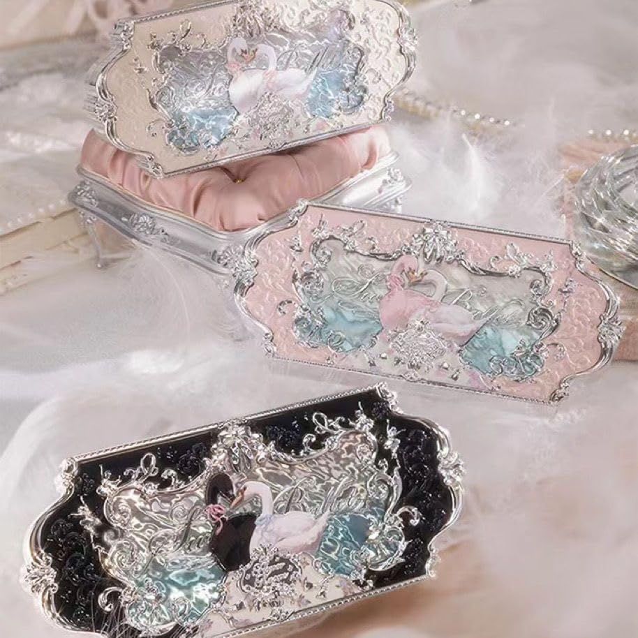 Flower Knows Swan Lake Ballet Eyeshadow Palette Delicate Matte Glow Waterproof 6-Color Glitter Eyeshadow Palette (C02) - C02 image number 6