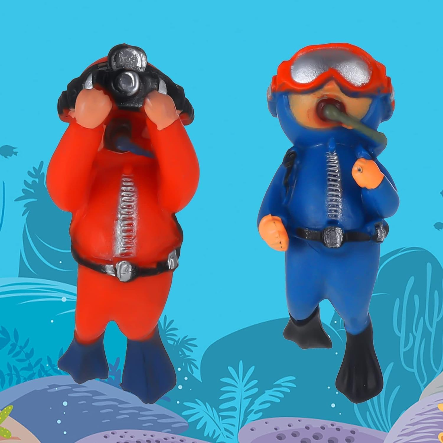 3Pcs Resin Floating Aquarium Decorations,Floating Fish Tank Decoration,Floating Diver for Fish Tank Aquarium with Ball and Line for All Kinds of Aquarium/Fish Tank Beautification Decorations image number 4