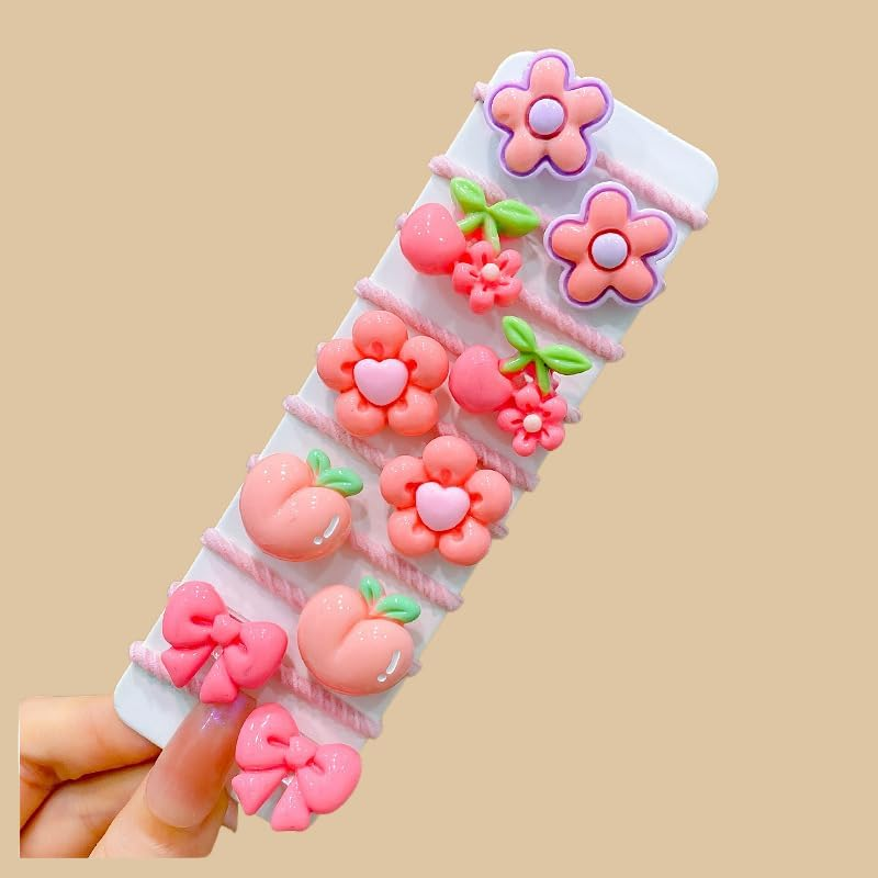70Pcs Candy Baby Hair Ties Cute Hair Ties Cartoon Princess Elastic Hair Band, Cat Strawberry Flower Bear Ponytail Holders Rubber Bands Hair Accessories for Baby Infant Toddler image number 6