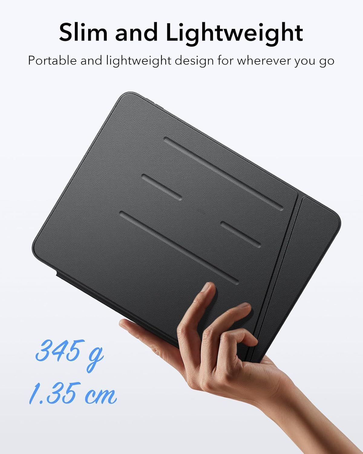 ESR for Ipad (A16) 11Th Generation Case, Ipad (A16) 11Th/10Th Gen Case (2025/2022), Vertical Stand Cover, Multi Stand Angles, Ultra-Stable Cover with Pencil Holder, Flip Series, Black - Black image number 3