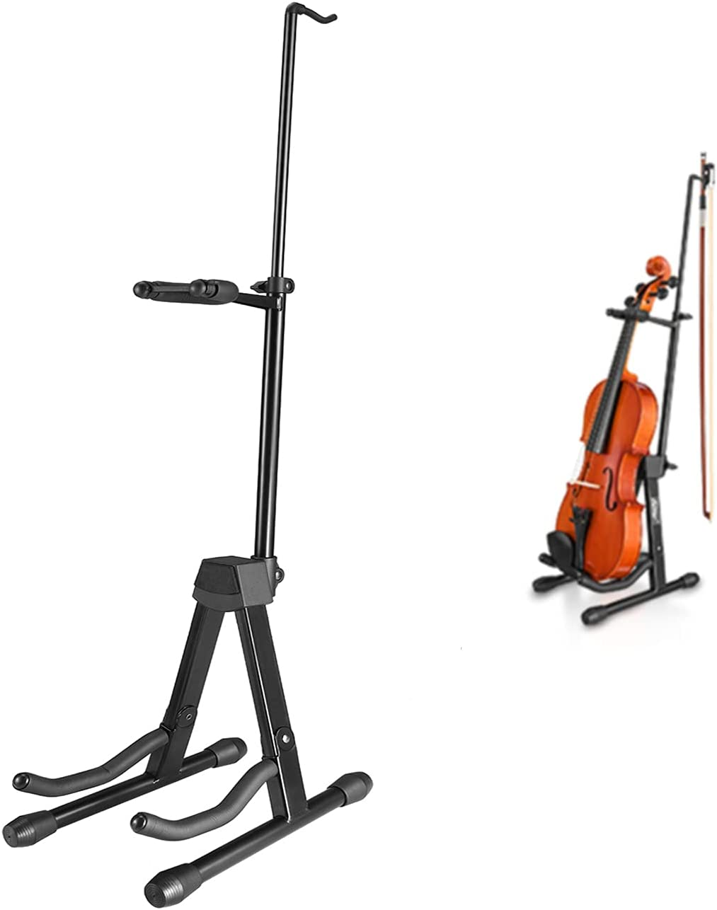 Eastar EST-006 Violin Stand Viola Stand with Bows Hook Holder Portable Adjustable image number 6