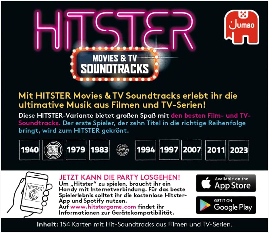 Jumbo Hitster - Music Card Game (Ages 19+) - 154 Cards - App Assisted - 2-10 Players image number 1