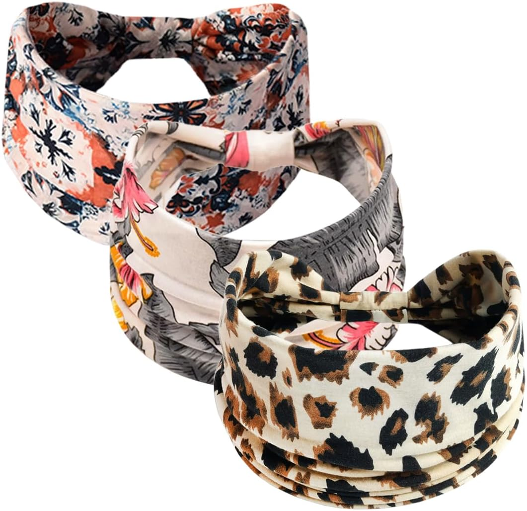 Pack of 3 Women'S Headband Wide Hair Bands Elasticity Headband Boho Headband Thin Hair Band Yoga Hair Bands for Everyday Yoga Sports Fitness image number 1
