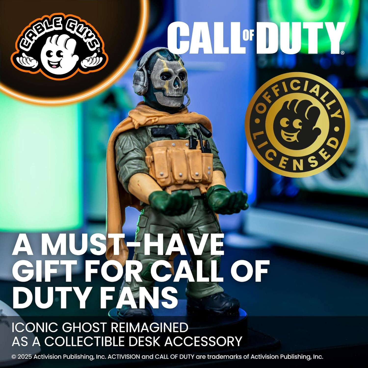 Cable Guys - Call of Duty Warzone Ghost Gaming Accessories Holder & Phone Holder for Most Controller (Xbox, Play Station, Nintendo Switch) & Phone image number 4
