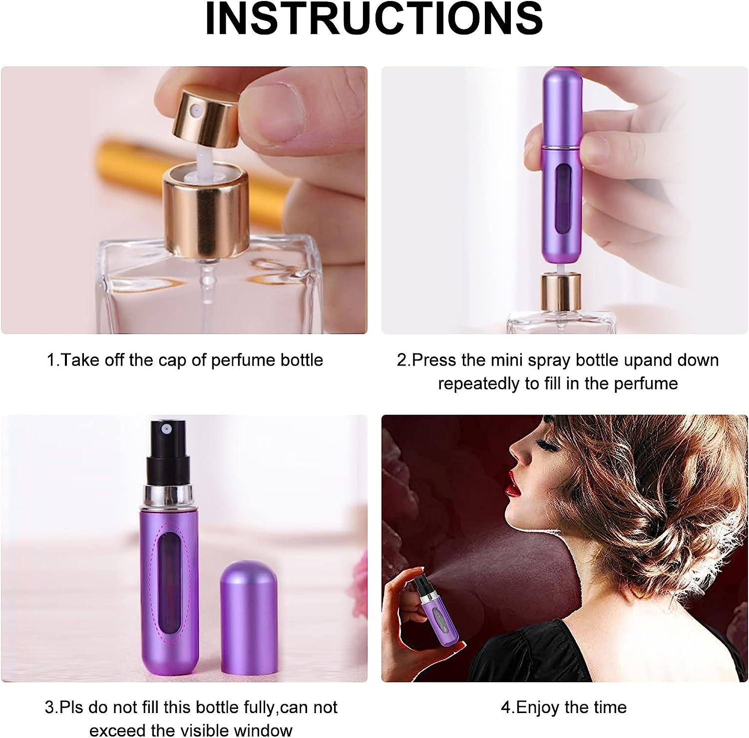 6 Pack Reayou Travel Portable Mini Refillable Perfume Atomizer Bottle,5 Ml Scent Pump Spray,6 Pieces Multicolored Perfume Dispenser Pump for Traveling and Outgoing image number 2