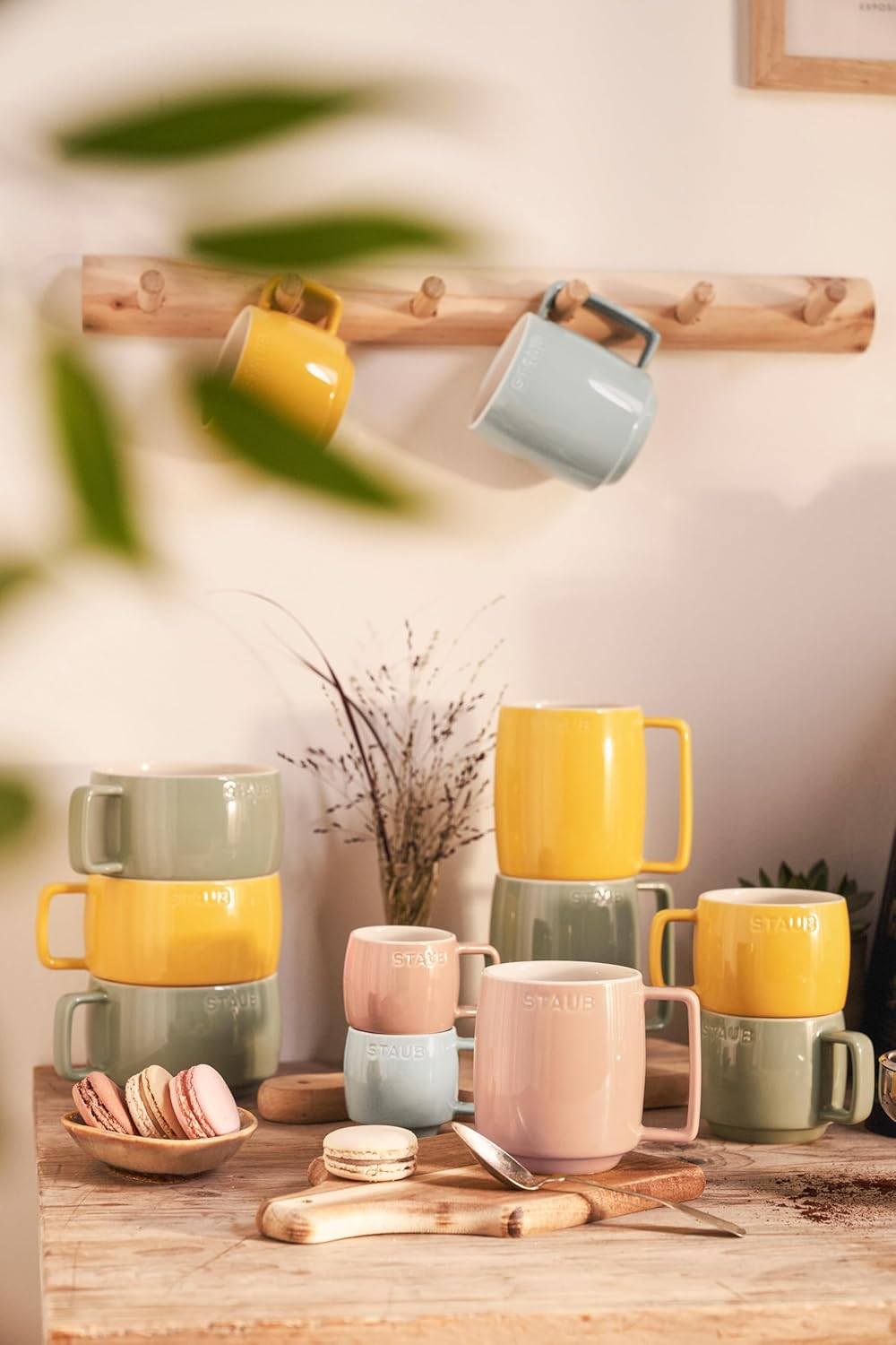 Staub Z1029-088 Ceramic Stacking Mug, Citron, 16.9 Fl Oz (500 Ml), Ceramic Mug, Large Capacity, Acai, Cereal, Soup, Ceramic Microwave Safe