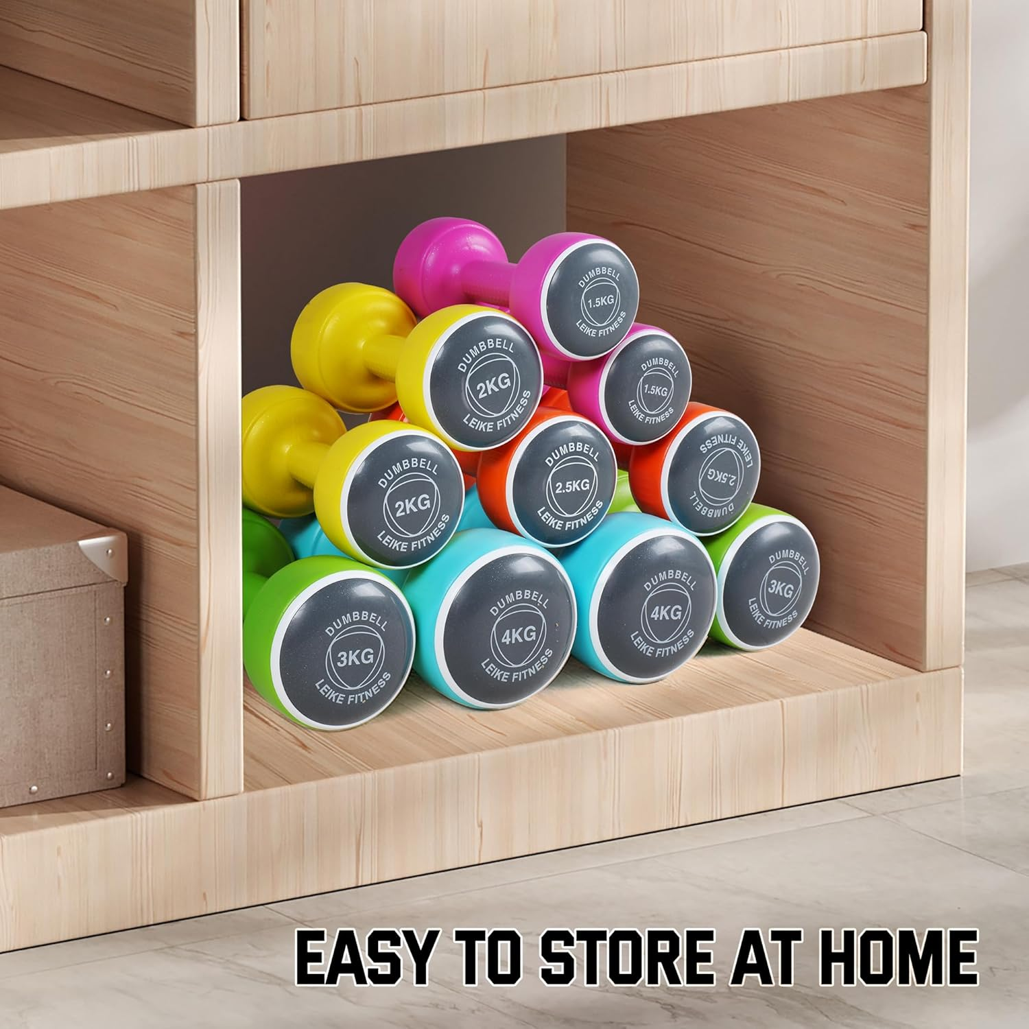 Round Dumbbells, Two-Piece Set. 1.5Kg/2Kg/2.5Kg/3Kg/4Kg. Available in Four Colors. Fitness Dumbbells, Home Gym Dumbbell Set. Suitable for Both Men and Women. - Blue 4Kg*2 image number 3