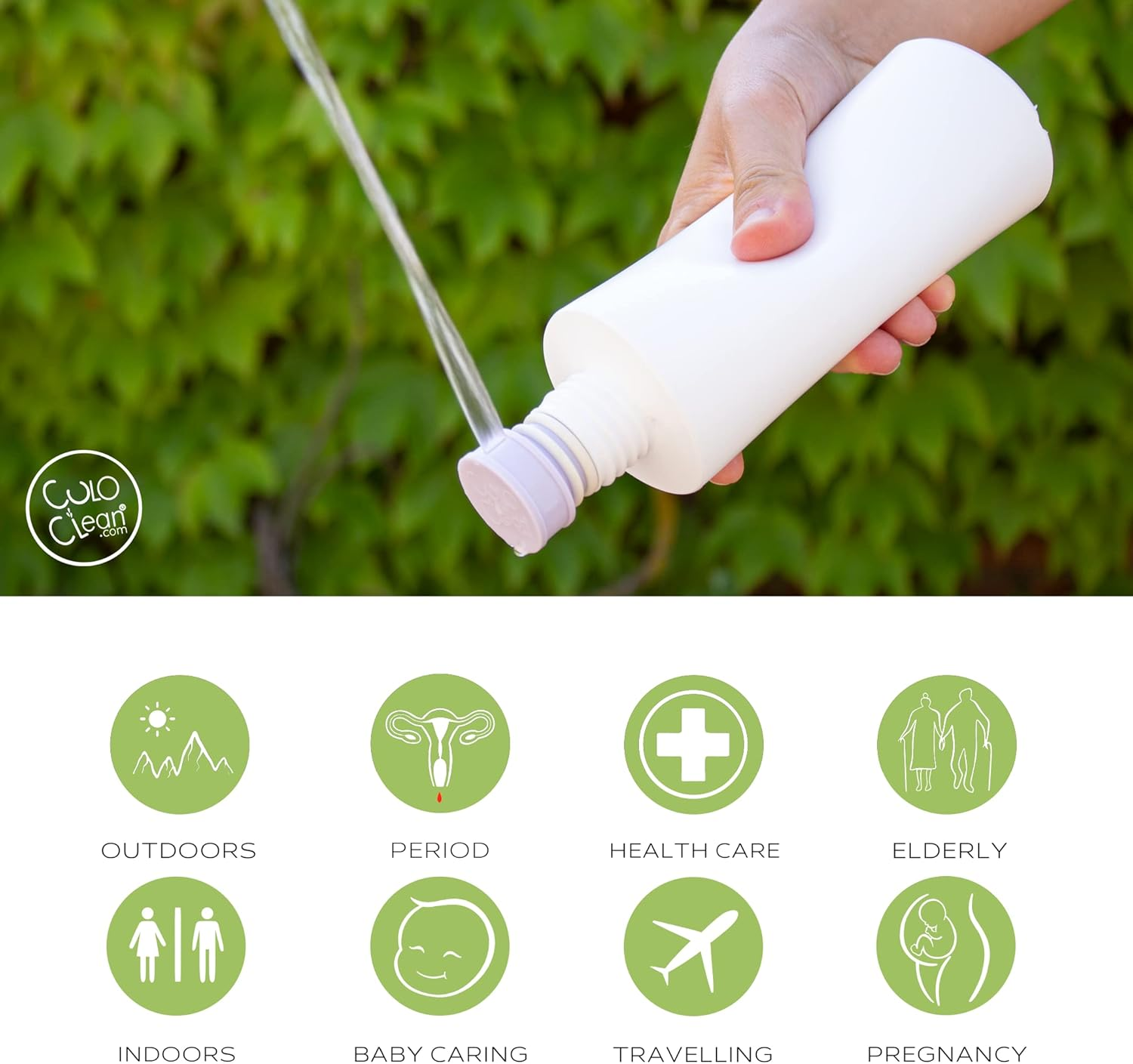 Culoclean Portable Bidet for Toilet or Travel. Peri Bottle for Men and Women. Handheld Spray. Bath Essentials (Lilac)