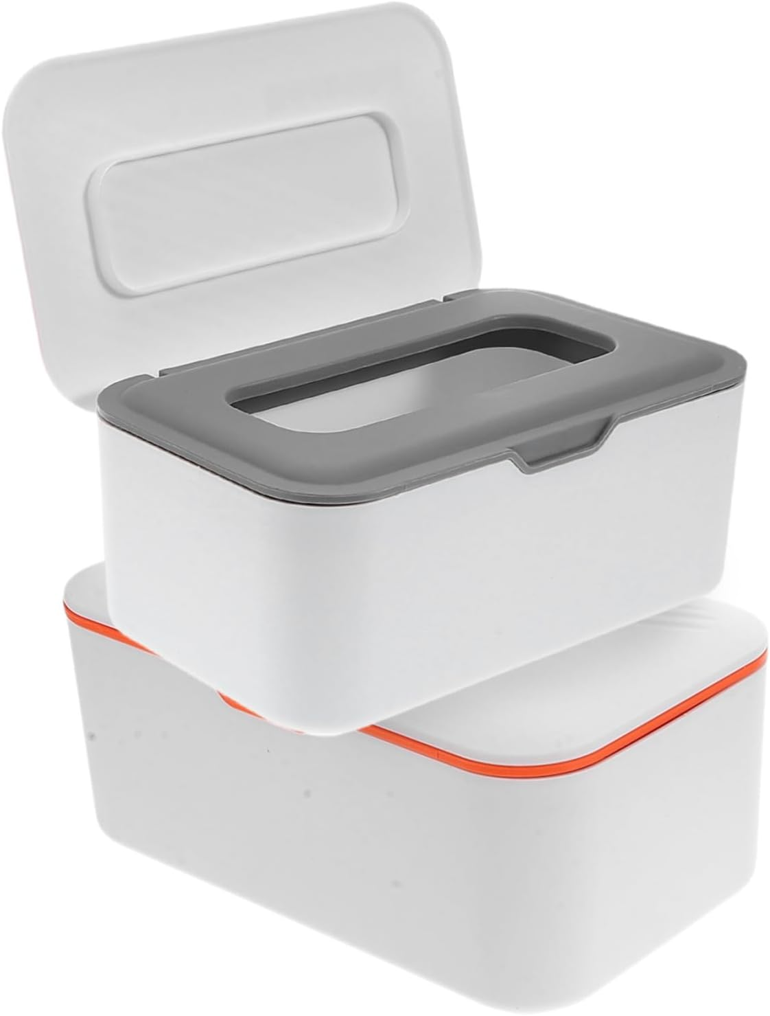 2Pcs Paper Box Refillable Wipes Container Portable Wipes Case for Car Travel Use Wet Tissue Holder Lid Organizer Box for Household image number 4