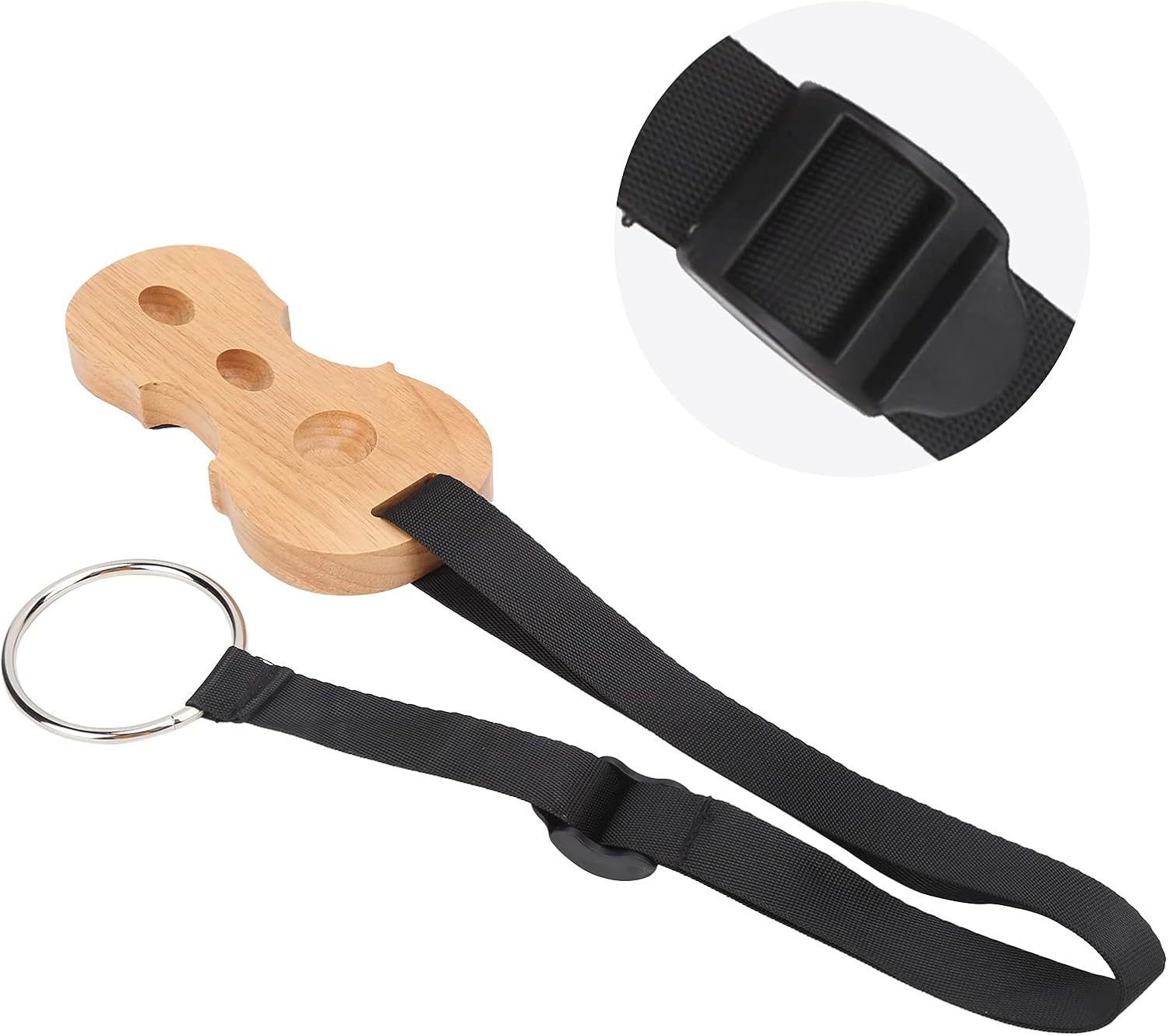 Cello End Pin Stopper, Cello Antislip Strap O Ring Holder Wood Fixing Plate Musical Instrument Endpins Accessories, Solid Wood Anchor Rest for Cello anti Slip (Wood Color) image number 1