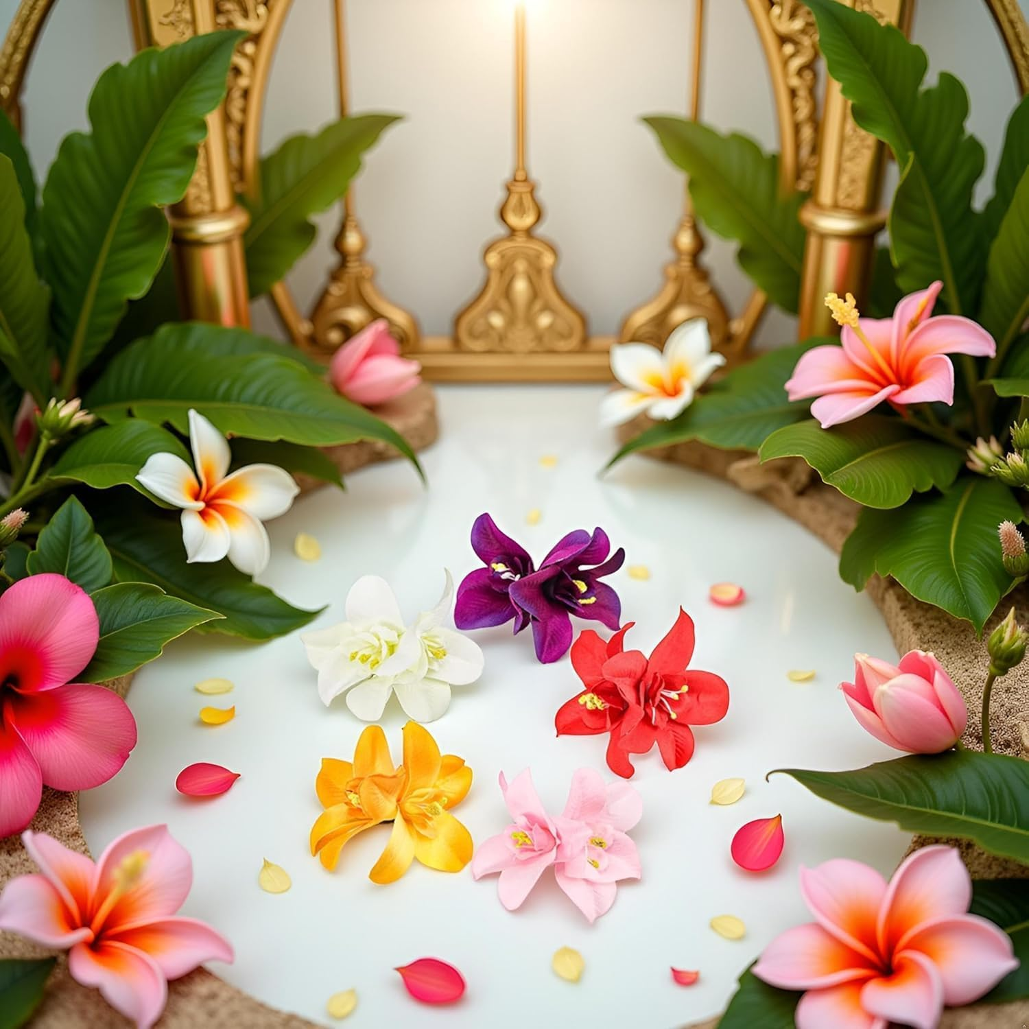 Colorful Artificial Bohemian Hawaiian Hibiscus Plumeria Flower Hair Clips and Barrettes - Seaside Holiday Bridal Hair Accessories image number 2