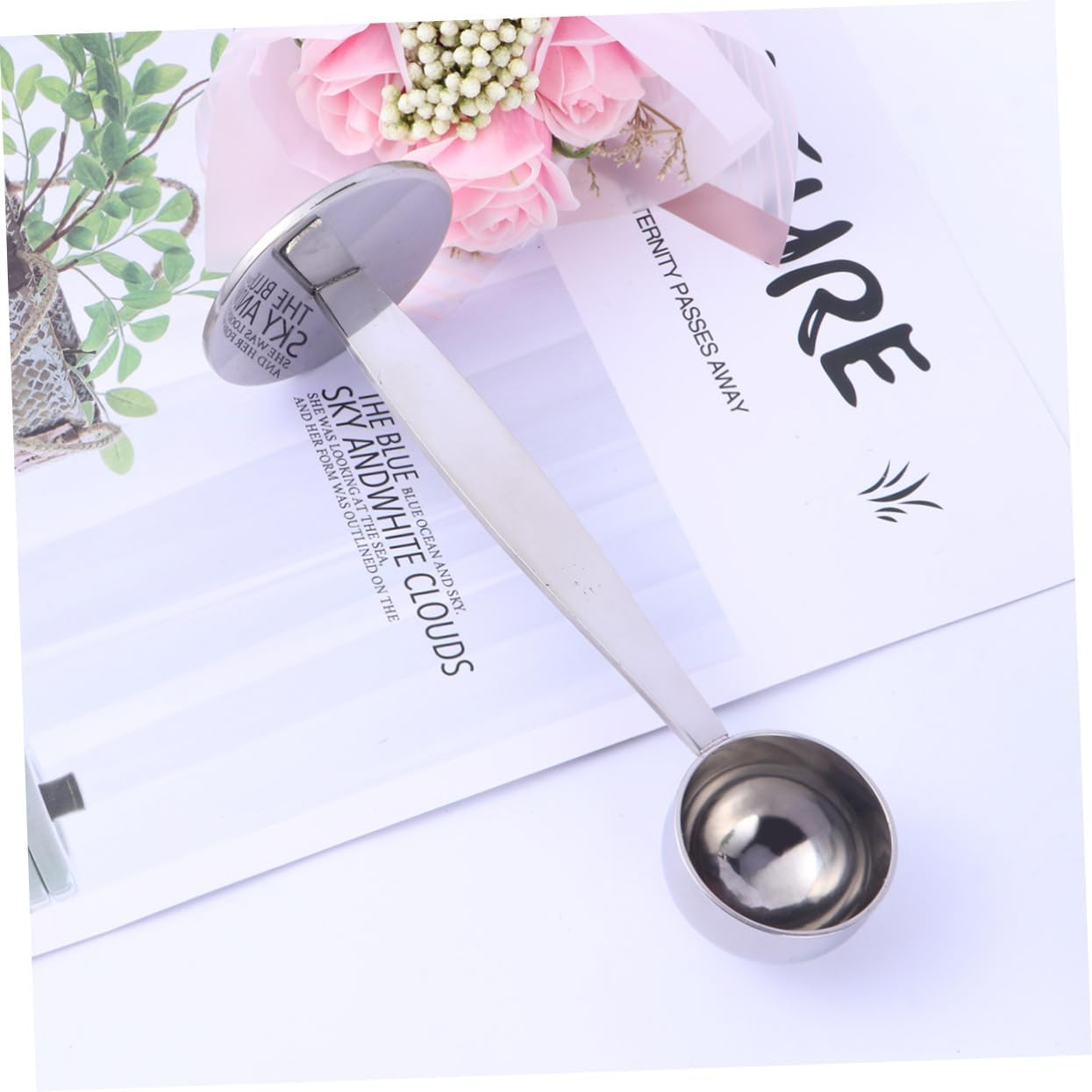 SHOWERORO 10G Espresso Measure Spoon Stainless Steel Tamping Tool 2-In-1 Coffee Scoop Distributor for Ground Tea Cocoa Protein